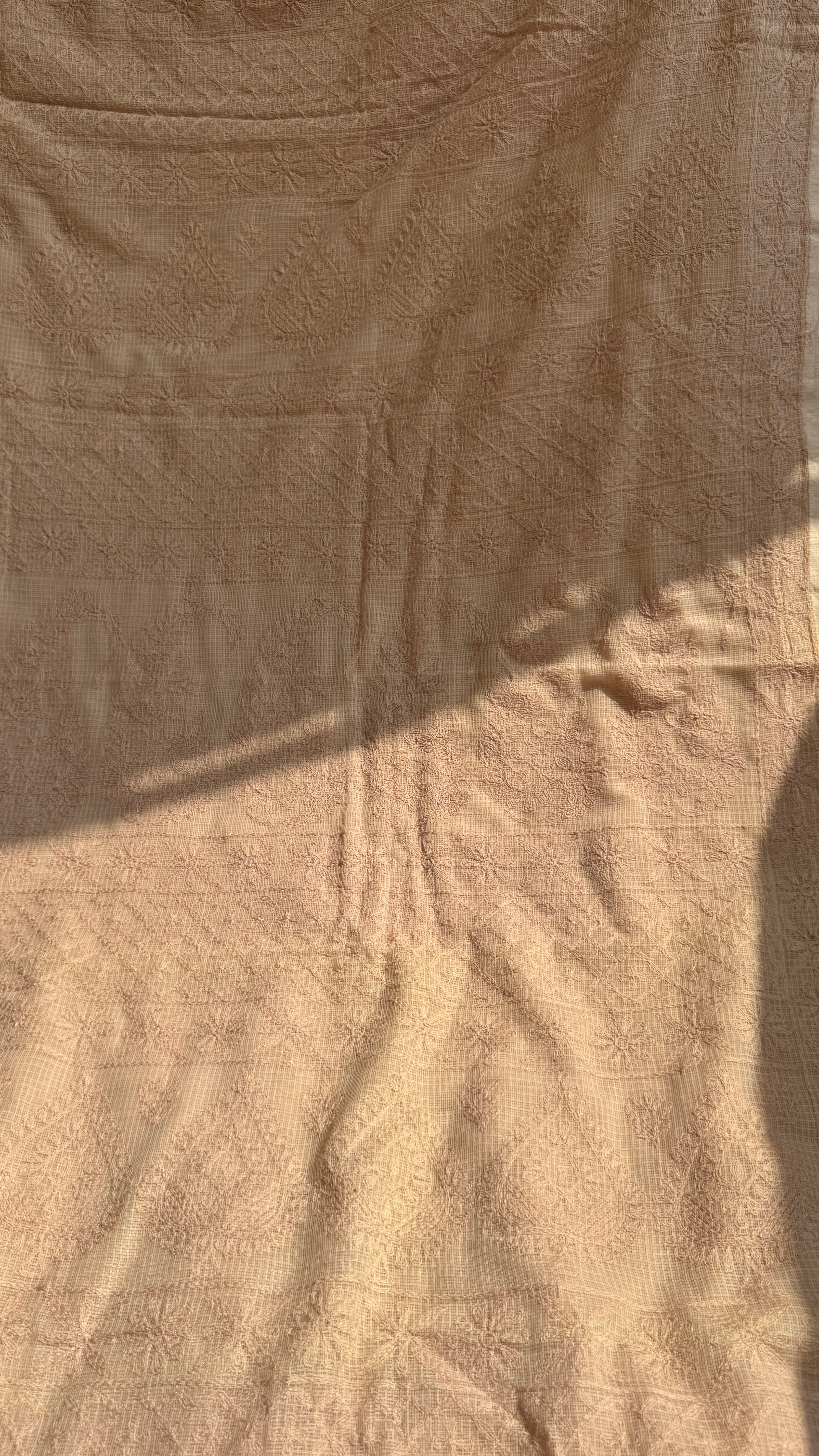 Kota Chikankari saree in Brown