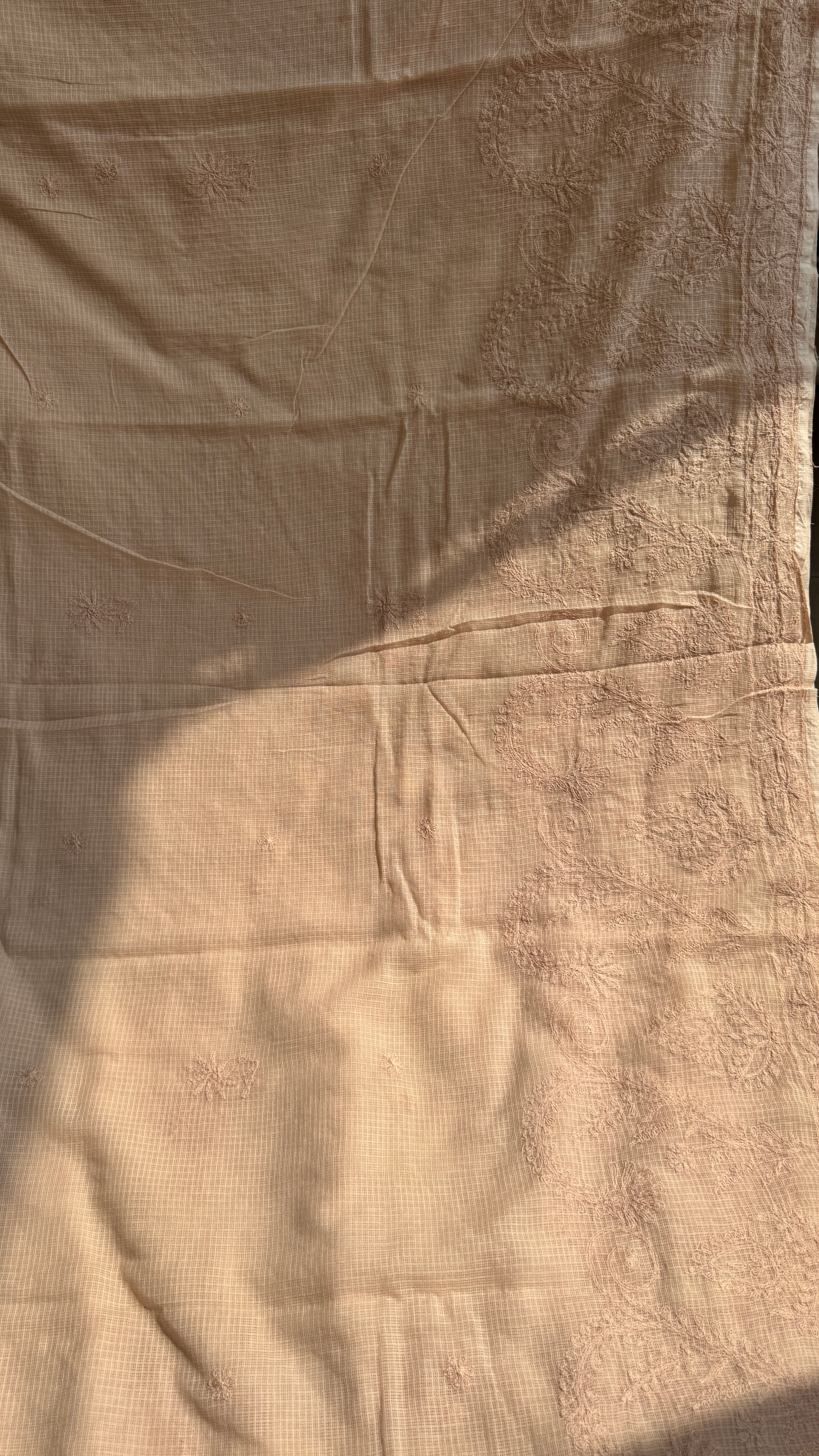 Kota Chikankari saree in Brown