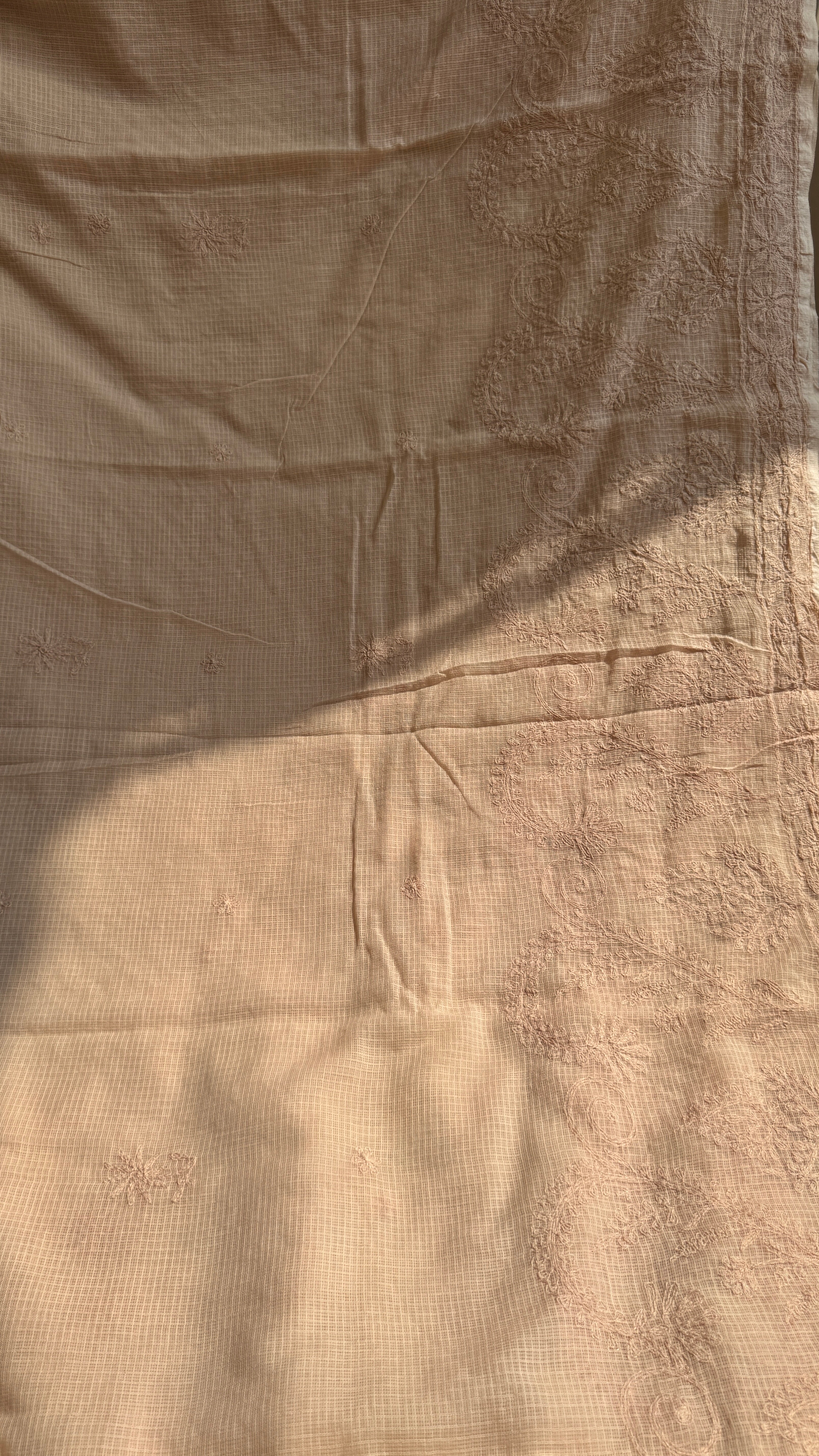Kota Chikankari saree in Brown