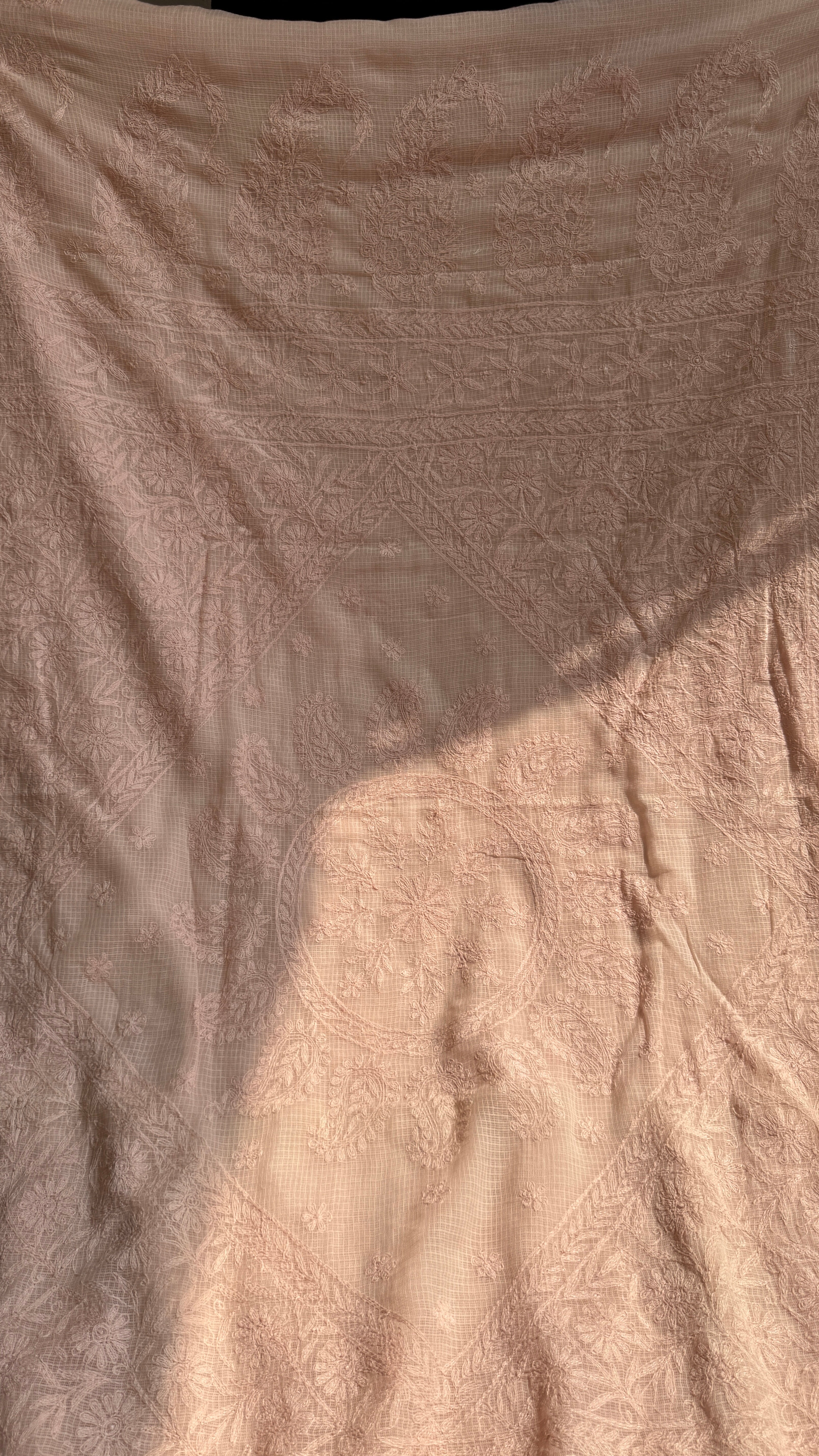 Kota Chikankari saree in coffee Brown