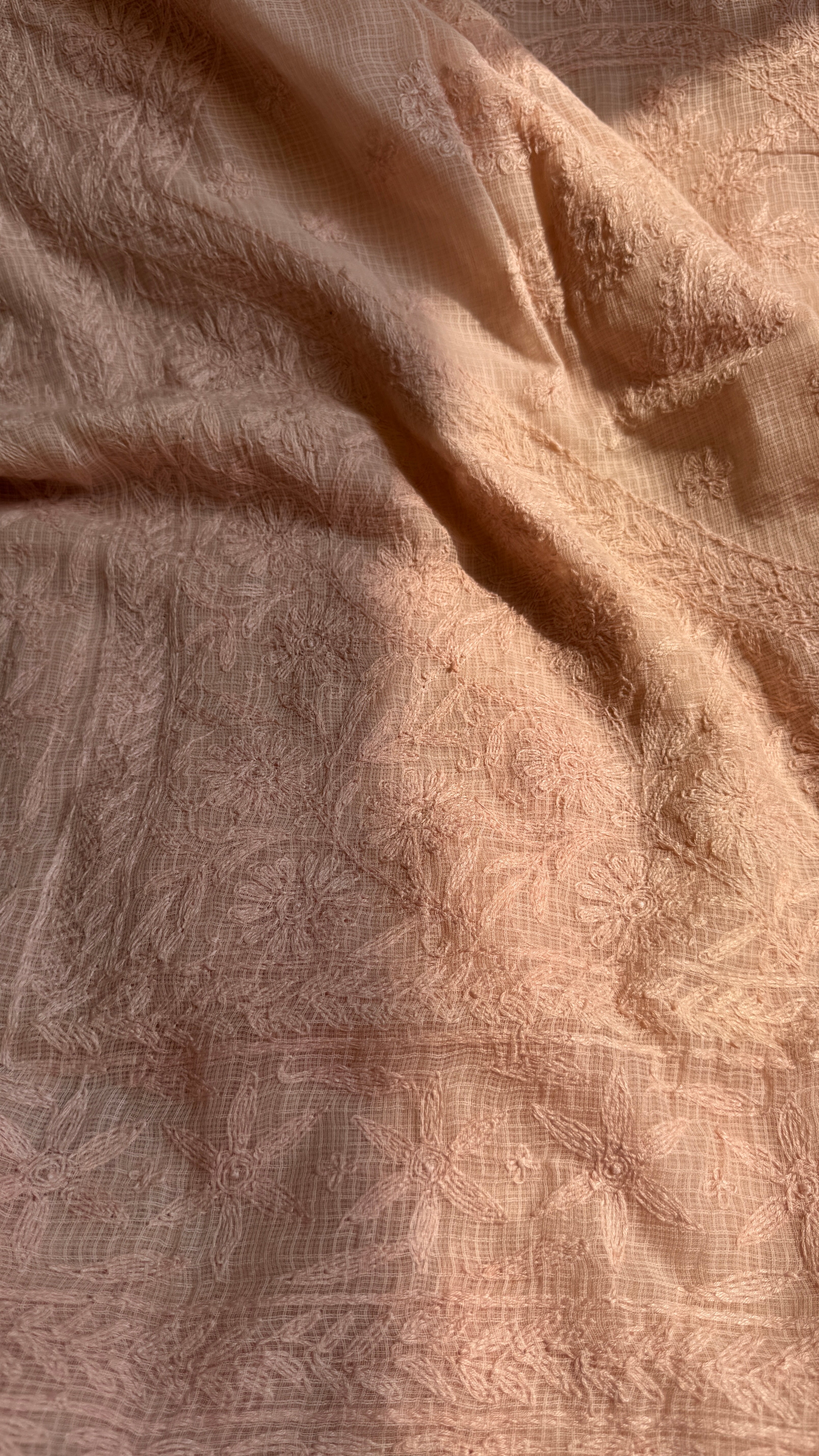 Kota Chikankari saree in coffee Brown