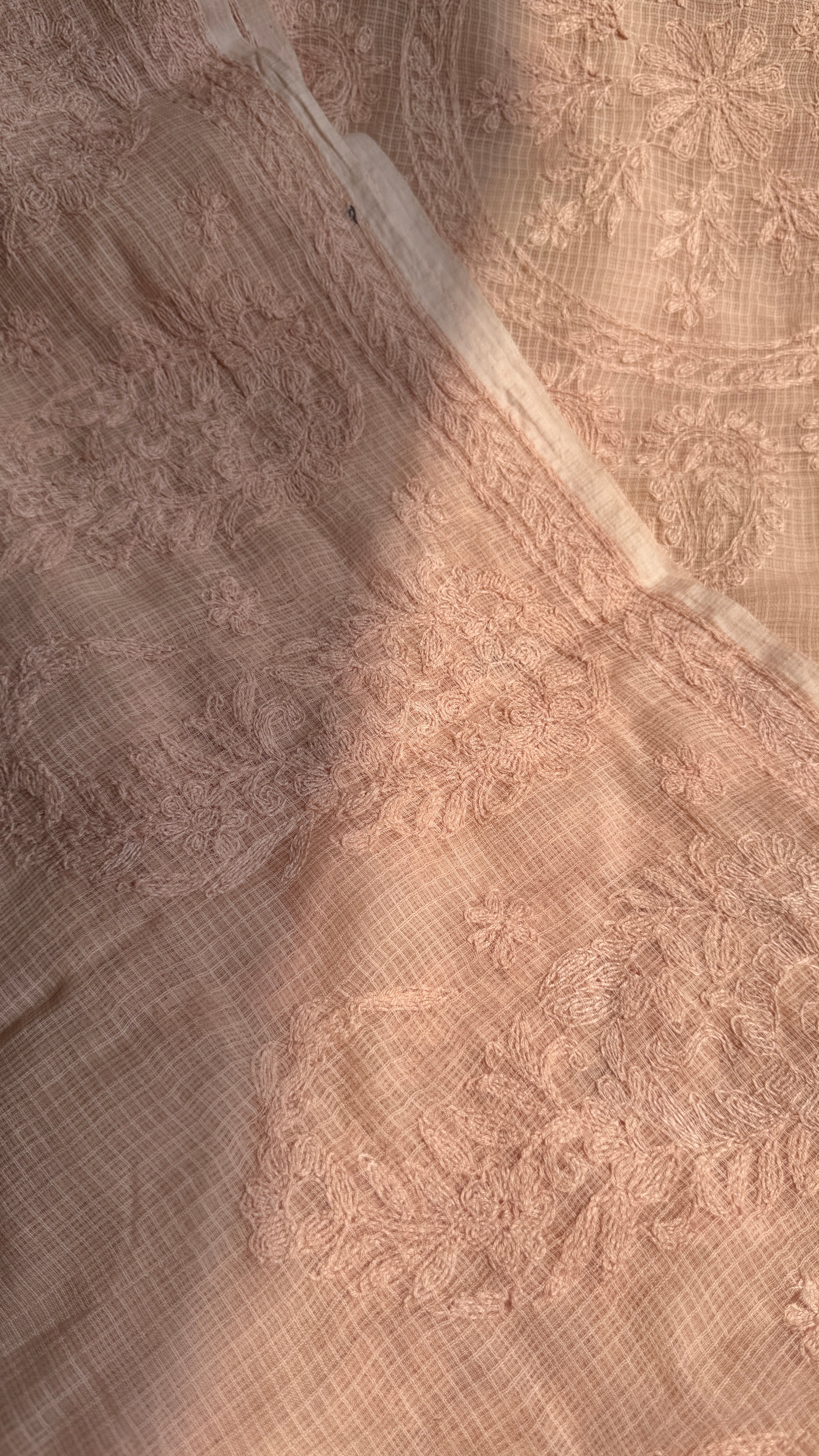 Kota Chikankari saree in coffee Brown