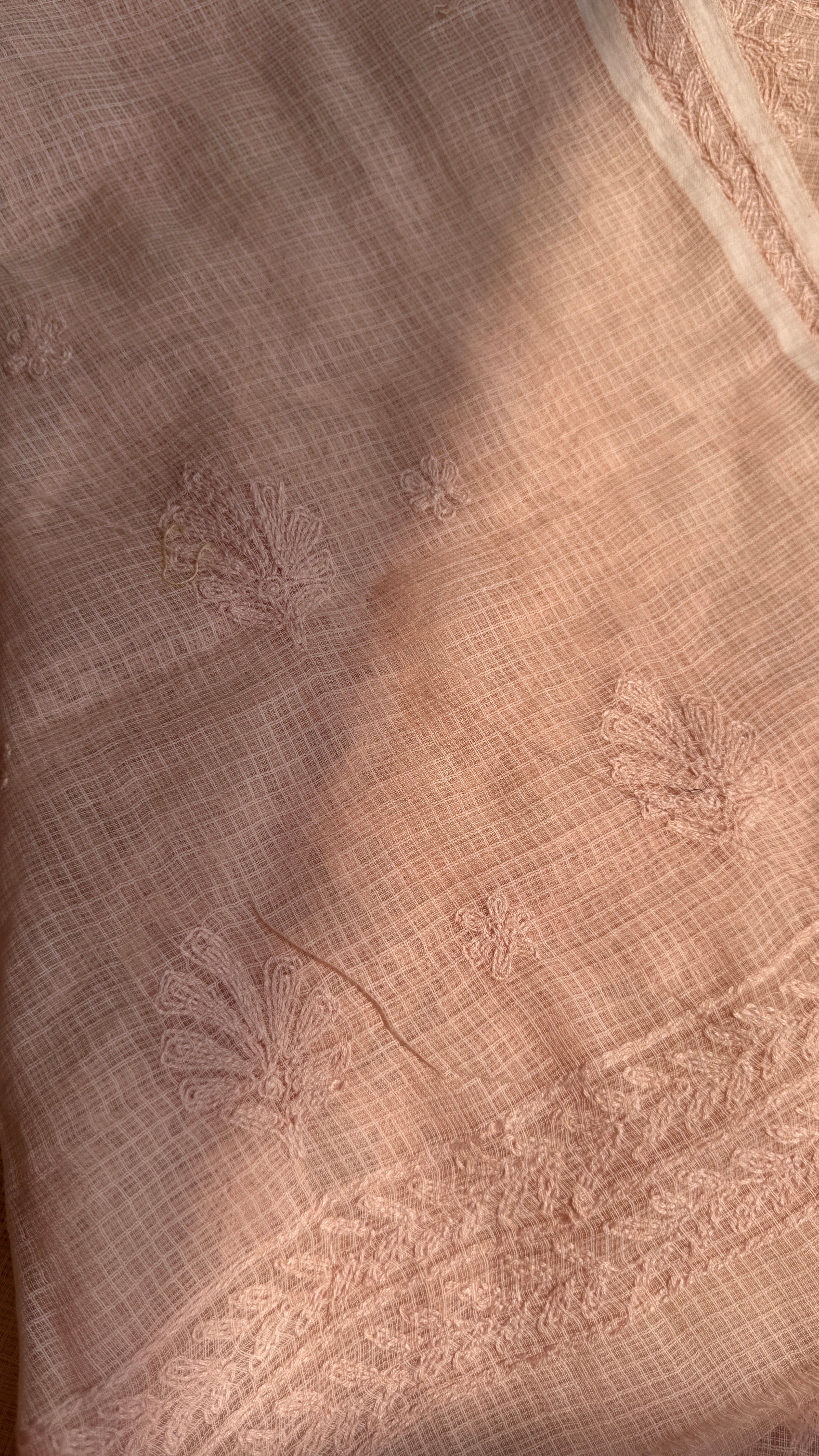 Kota Chikankari saree in coffee Brown