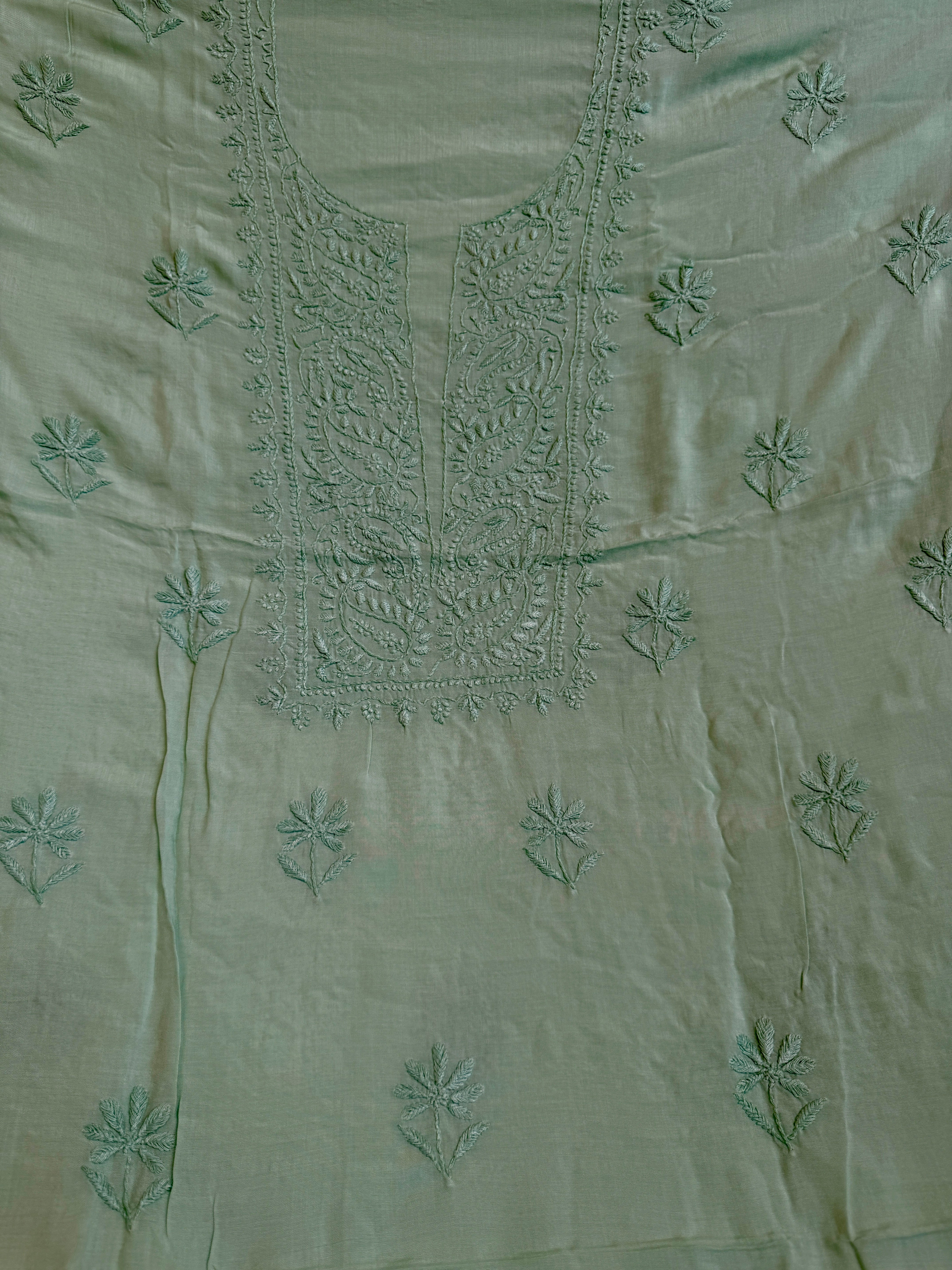 Modal Unstitched Kurti Fabric - Green