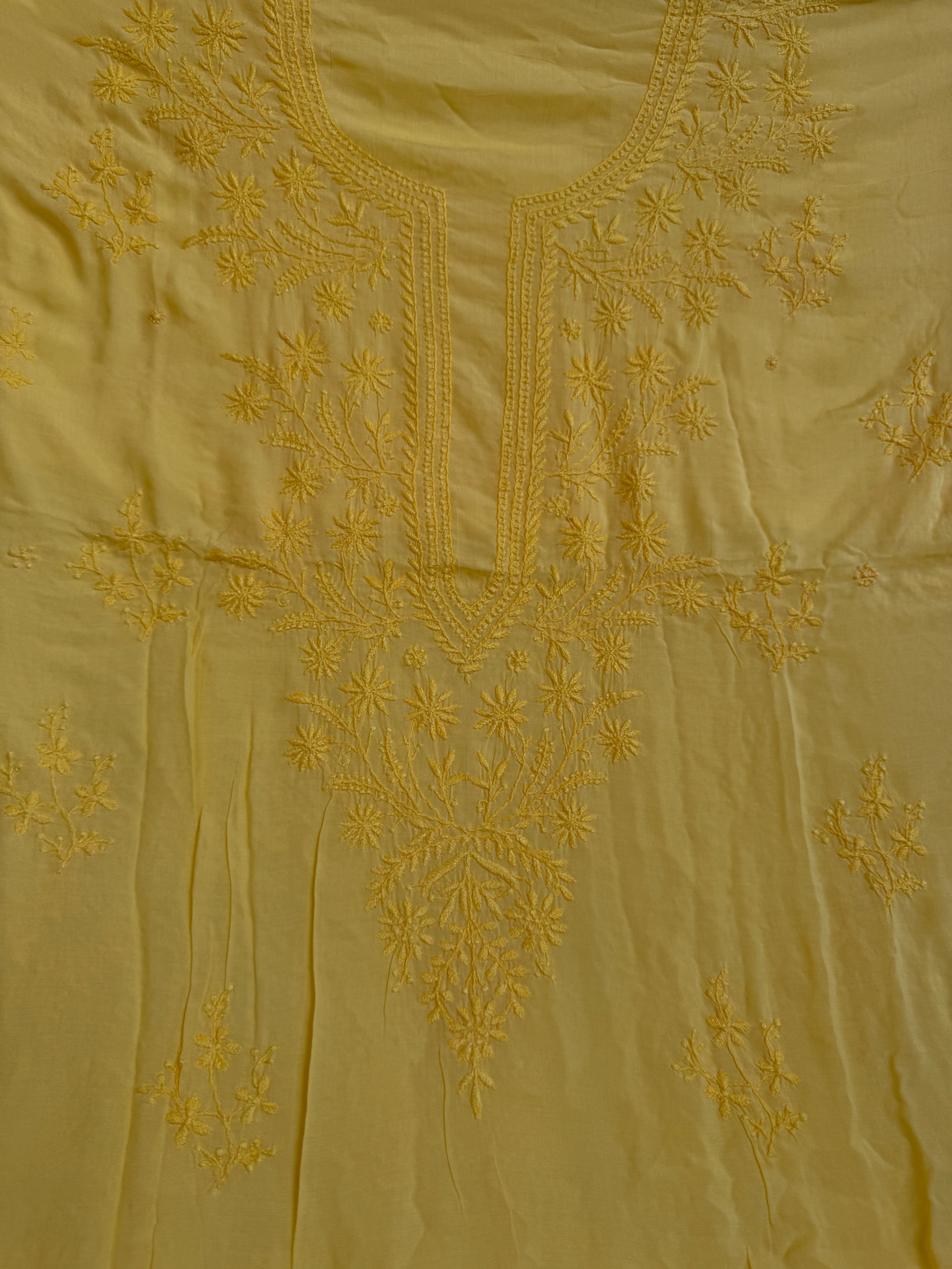 Modal Unstitched Kurti Fabric - Yellow