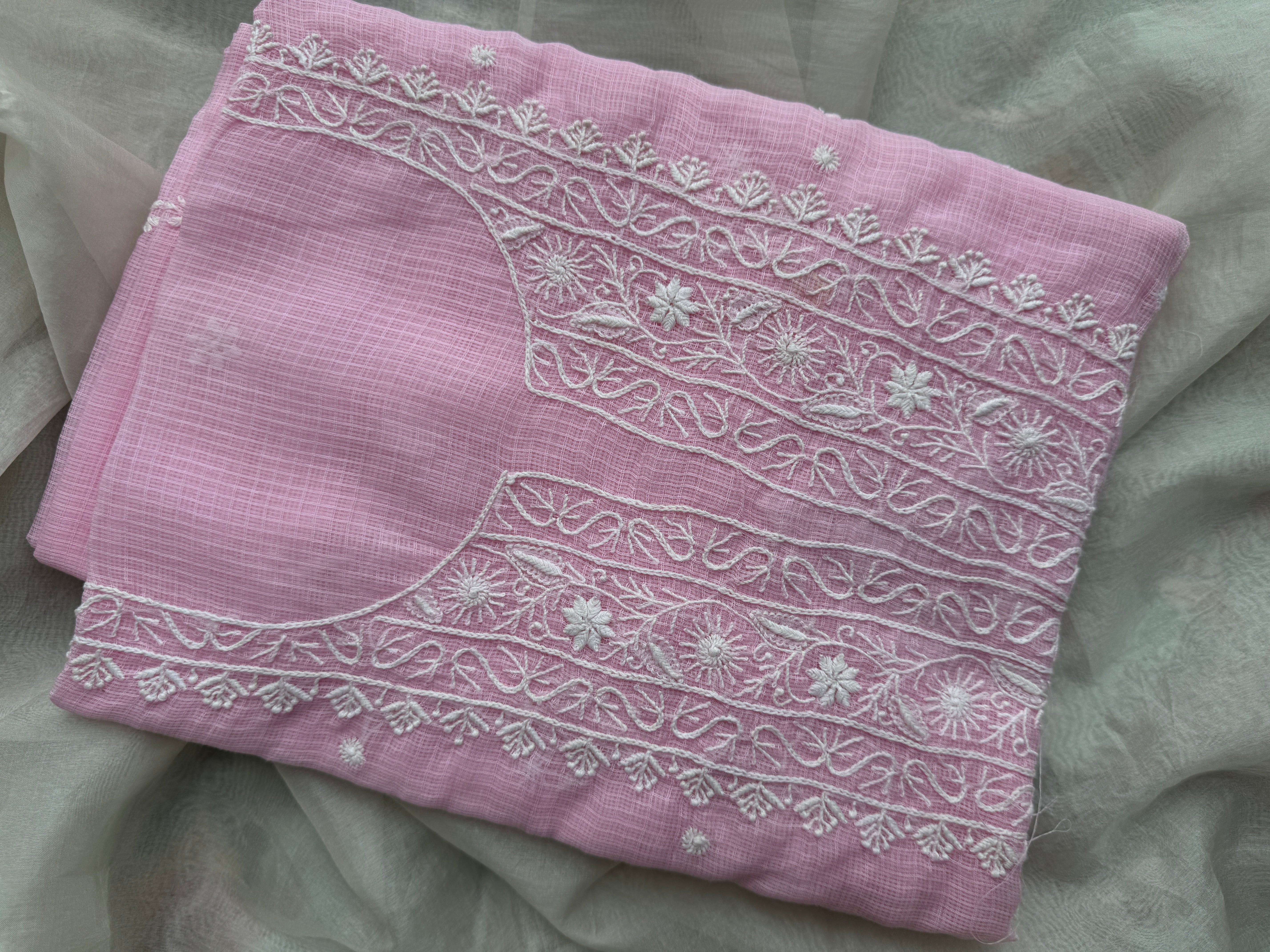 Kota Chikankari Length with Dupatta - Pink ARIAA CHIKANKARI 