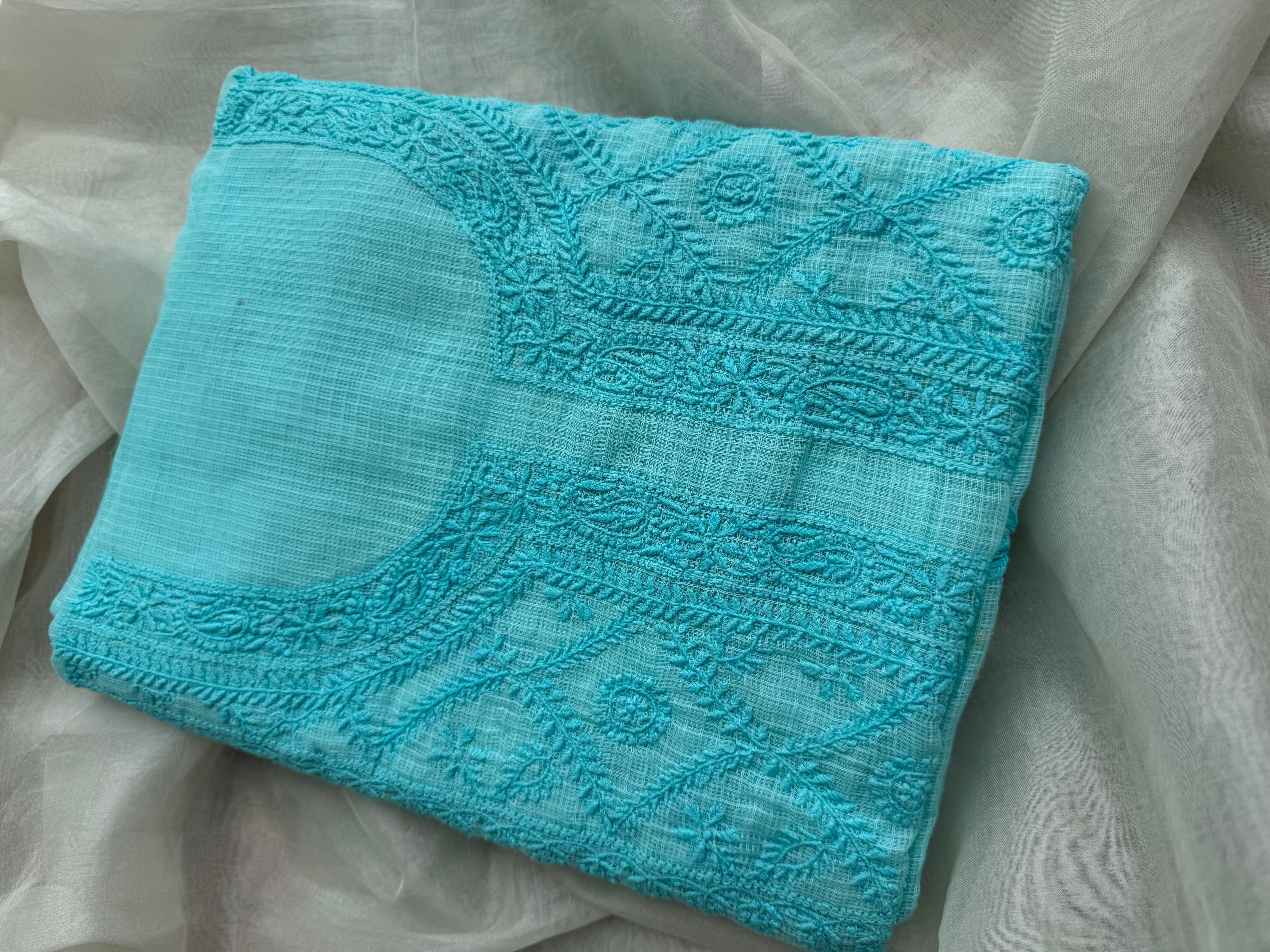 Kota Length with Dupatta - Blue ARIAA CHIKANKARI 