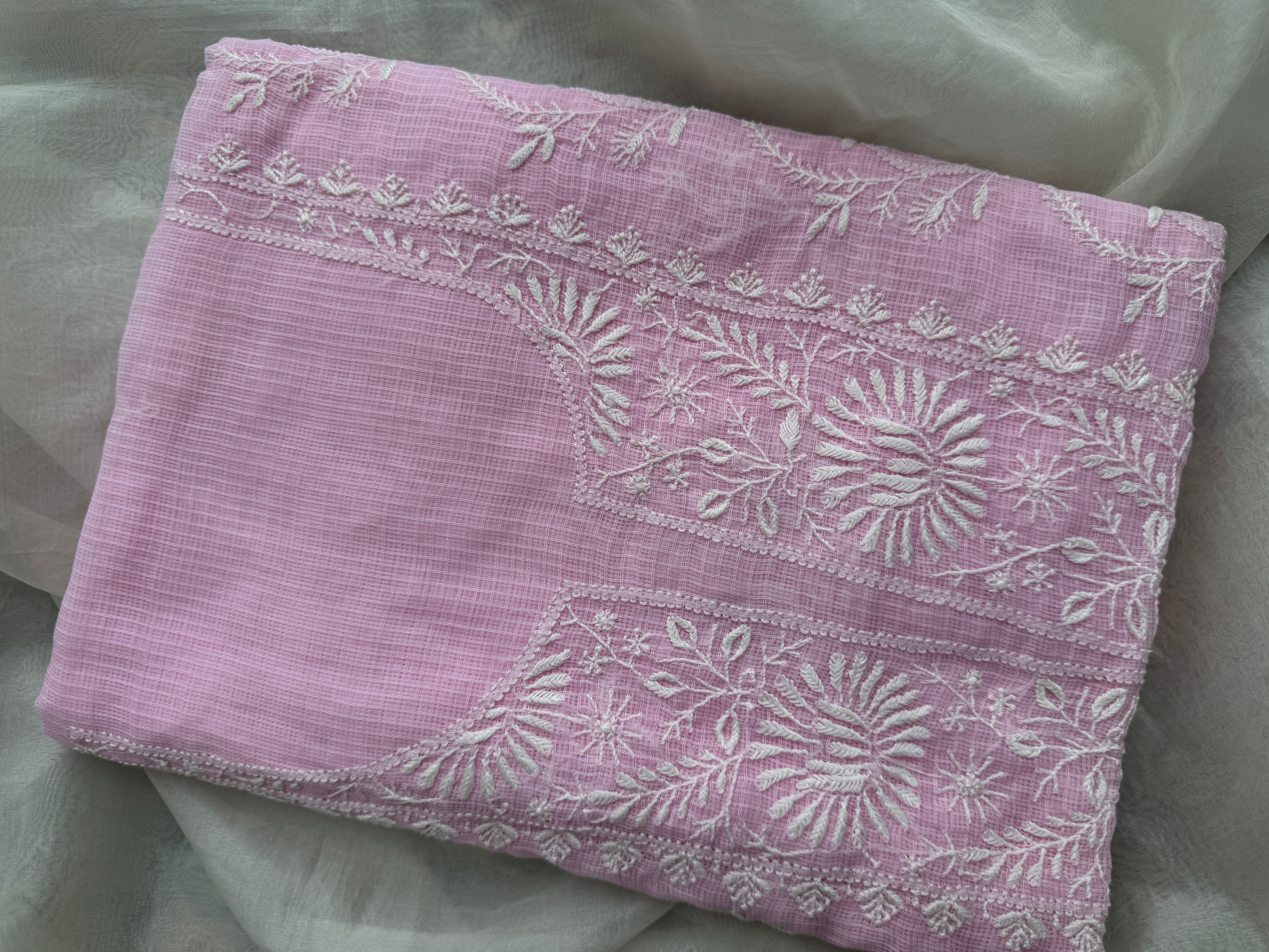 Kota Chikankari Length with Dupatta - Pink ARIAA CHIKANKARI 