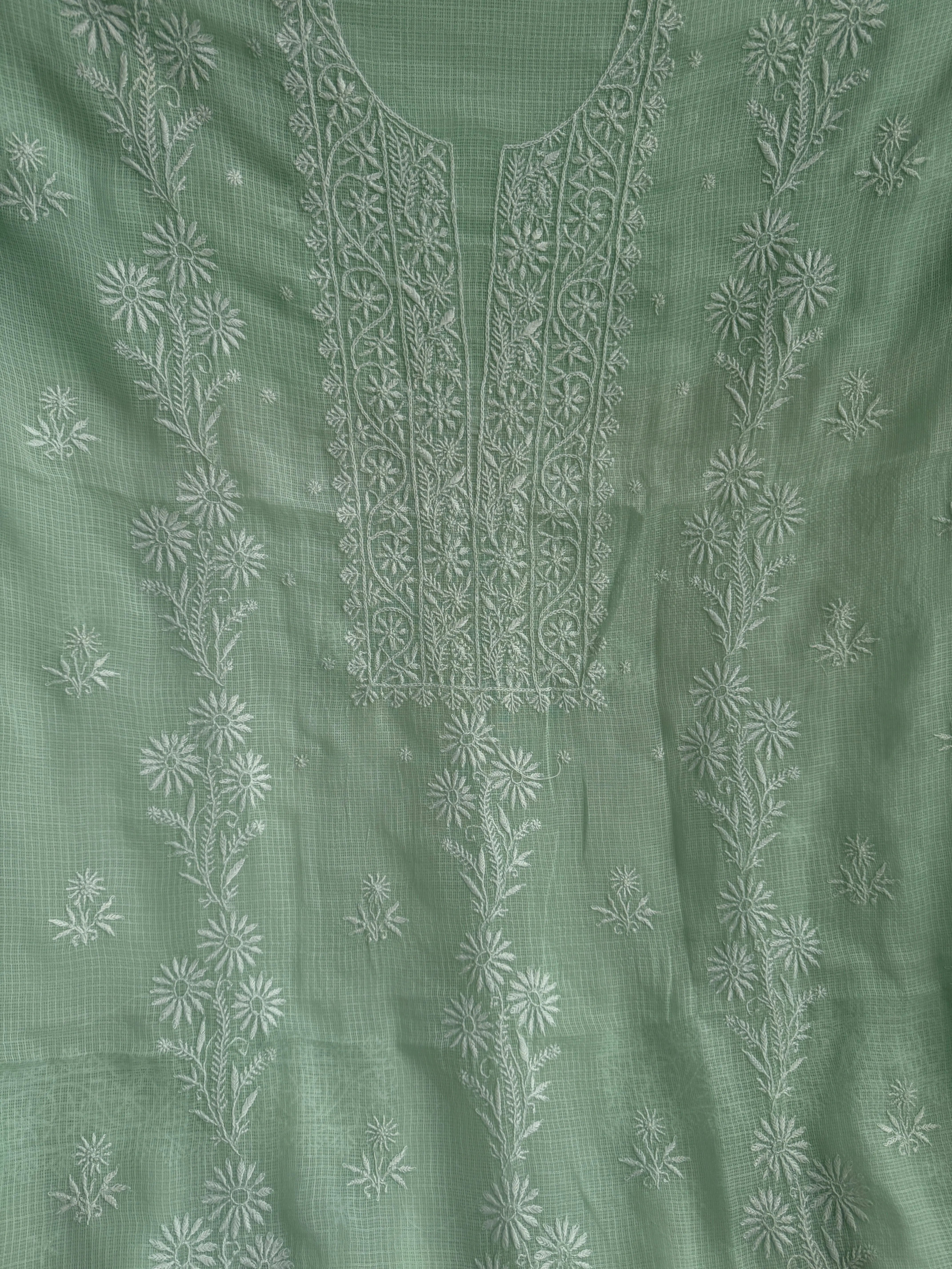 Kota Chikankari Length with Dupatta - Green ARIAA CHIKANKARI 