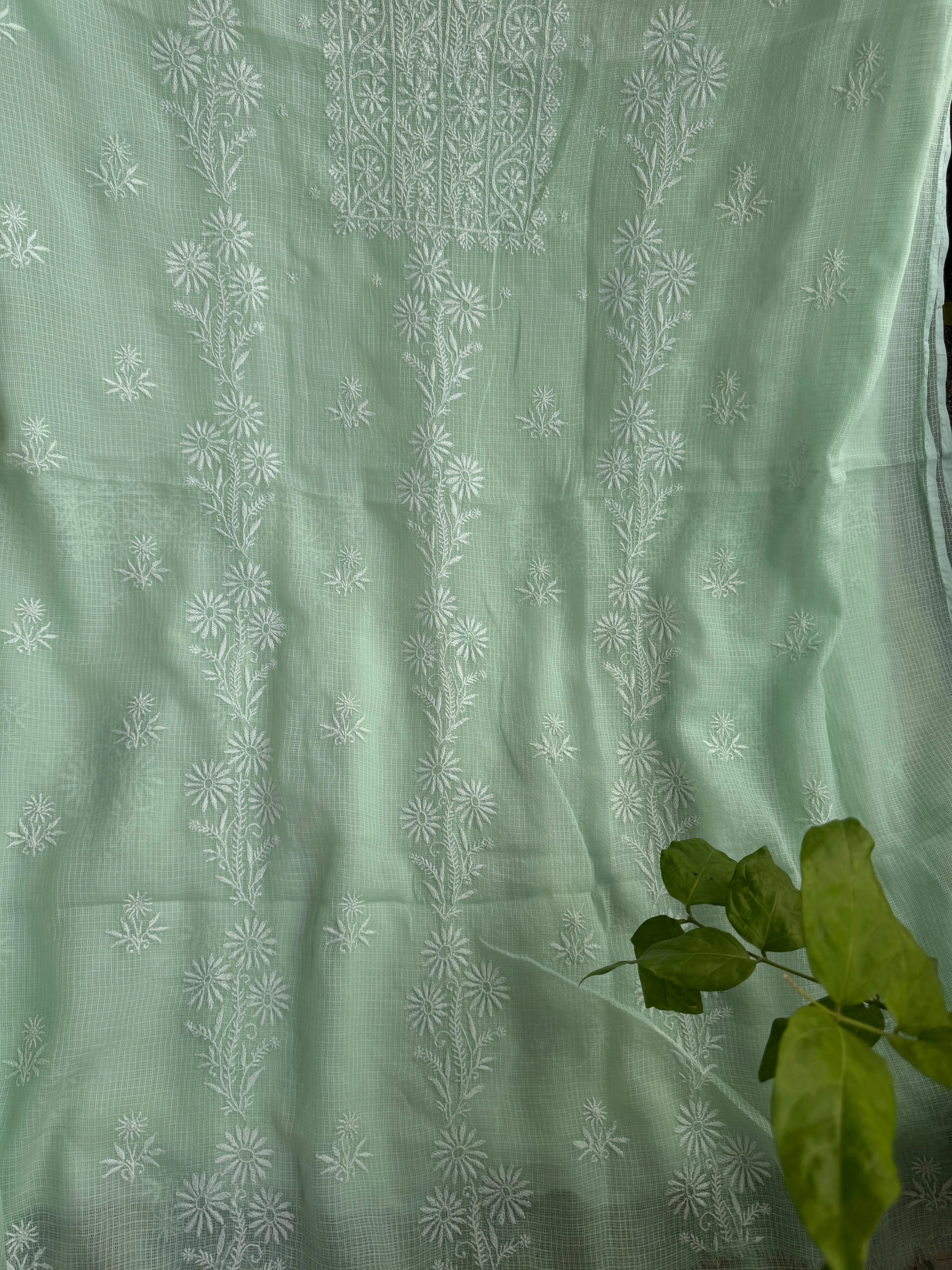 Kota Chikankari Length with Dupatta - Green ARIAA CHIKANKARI 