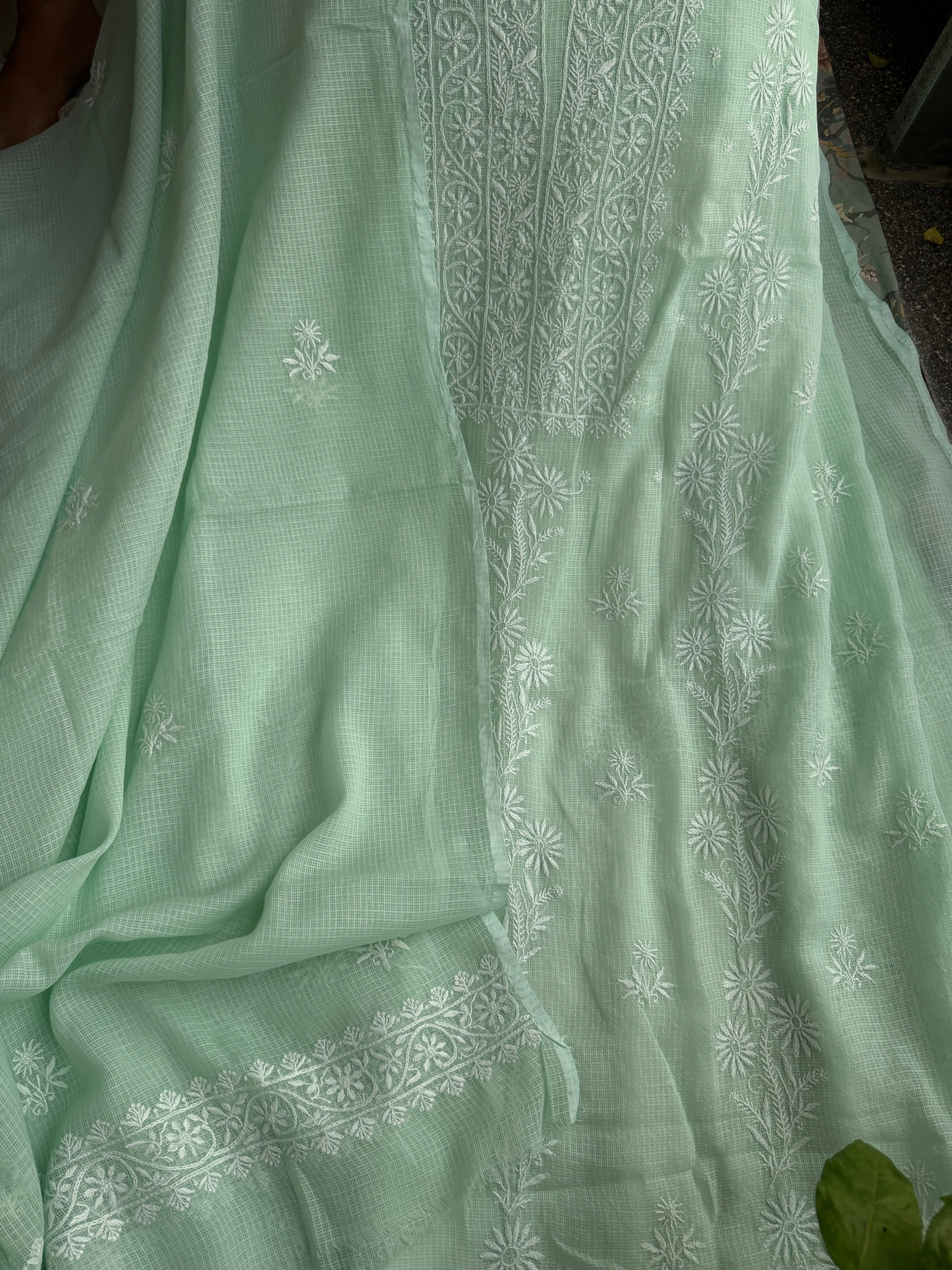 Kota Chikankari Length with Dupatta - Green ARIAA CHIKANKARI 