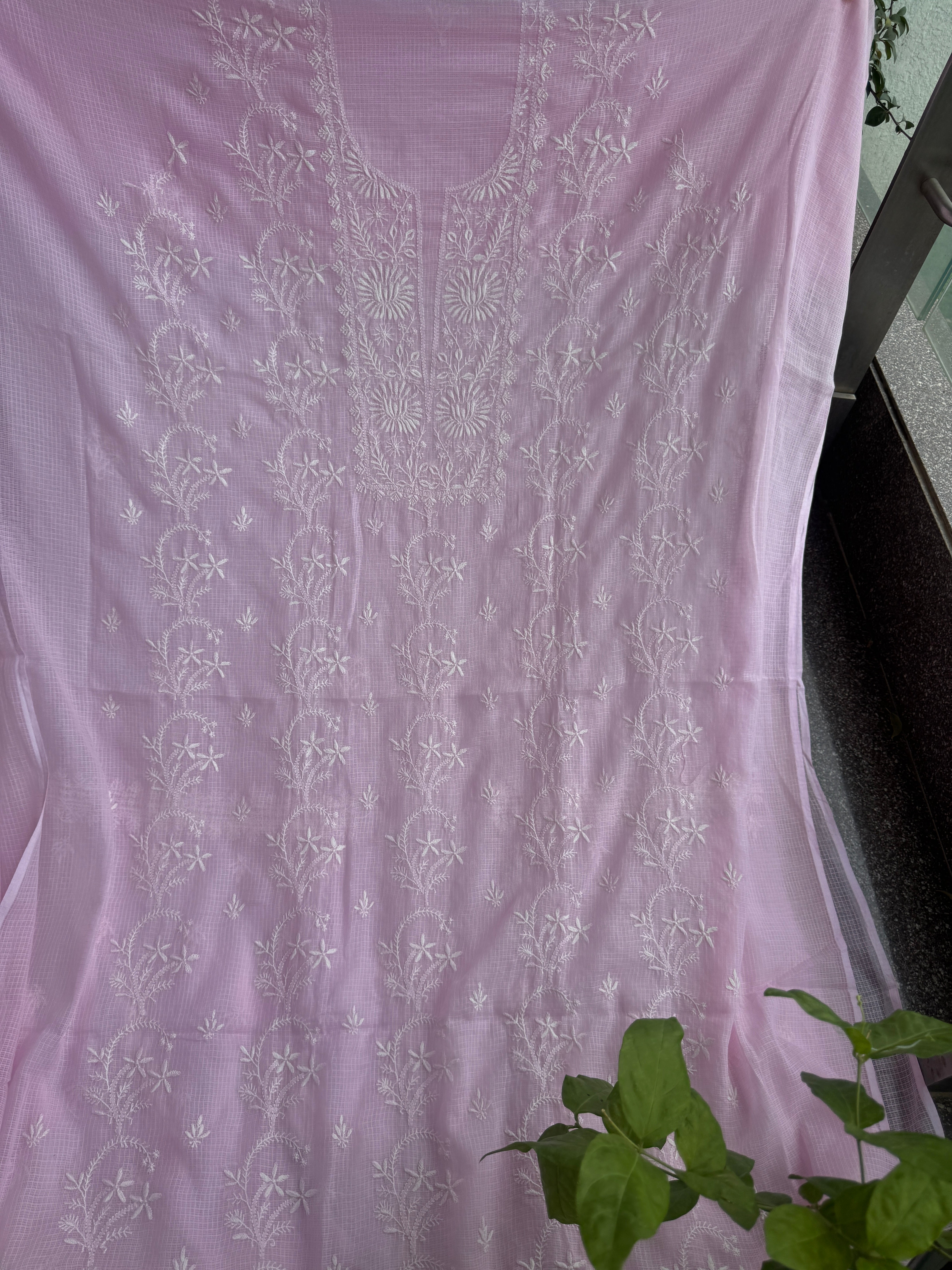 Kota Chikankari Length with Dupatta - Pink ARIAA CHIKANKARI 