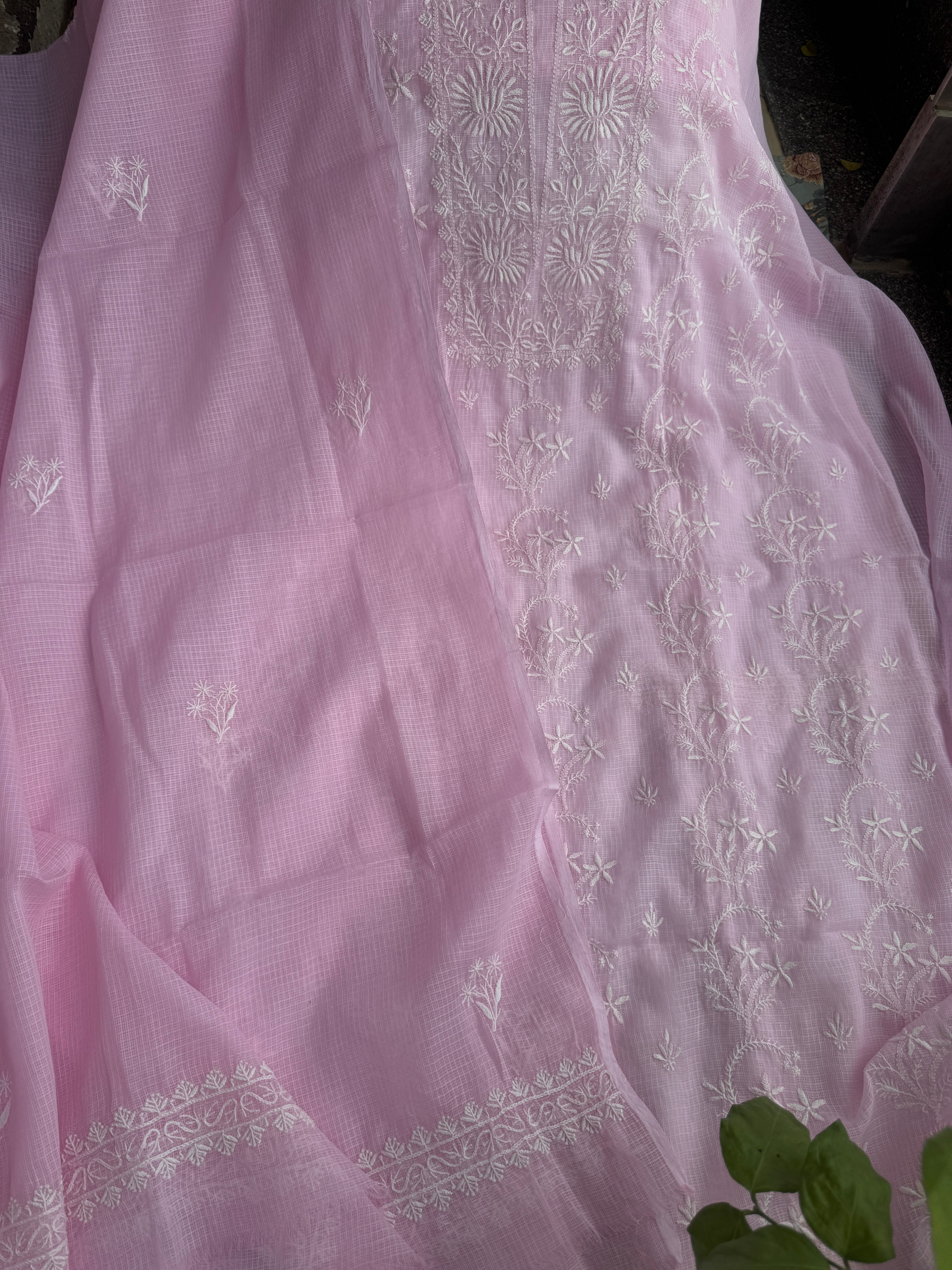 Kota Chikankari Length with Dupatta - Pink ARIAA CHIKANKARI 