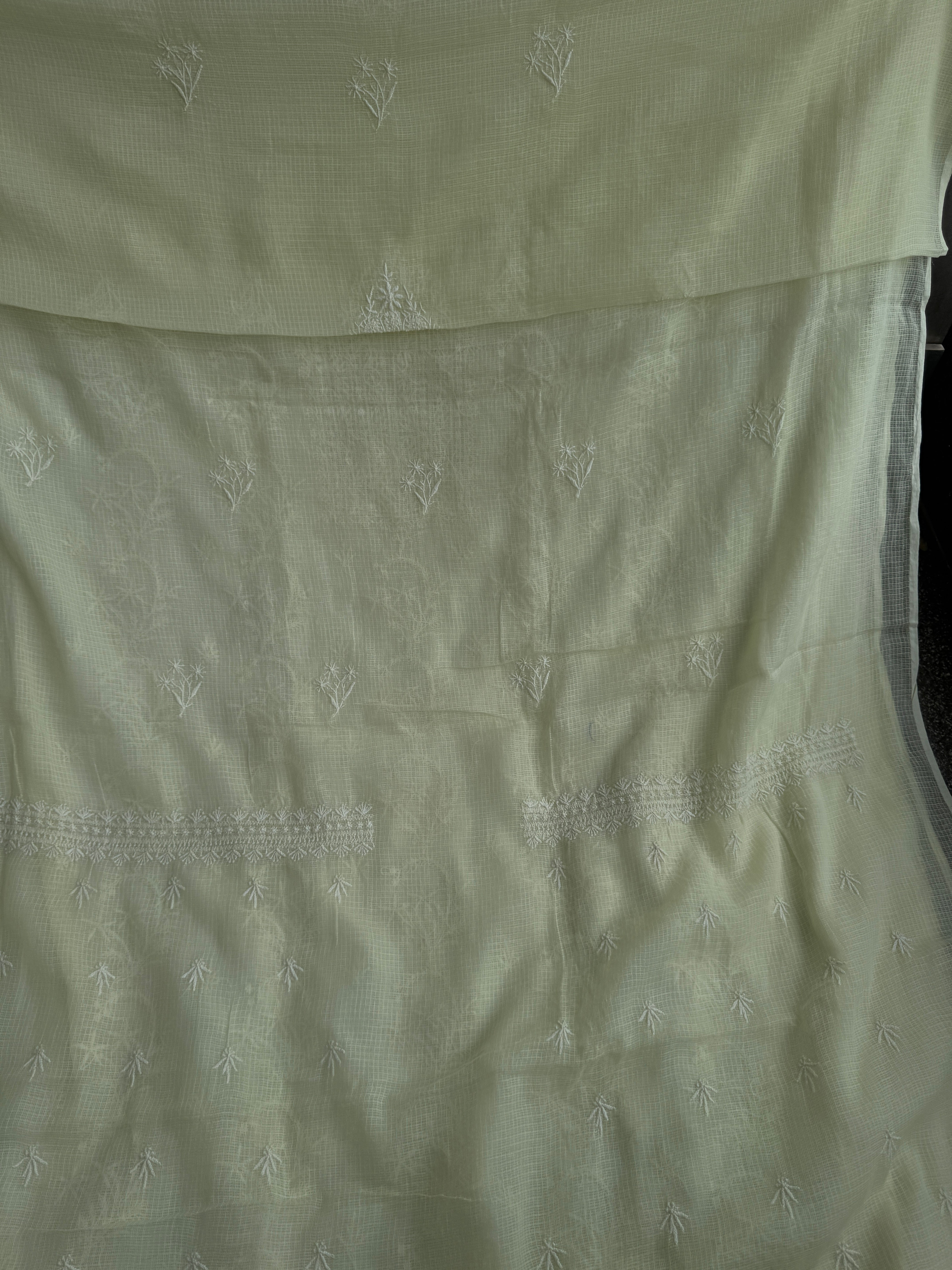 Kota Length with Dupatta - lemon yellow ARIAA CHIKANKARI 