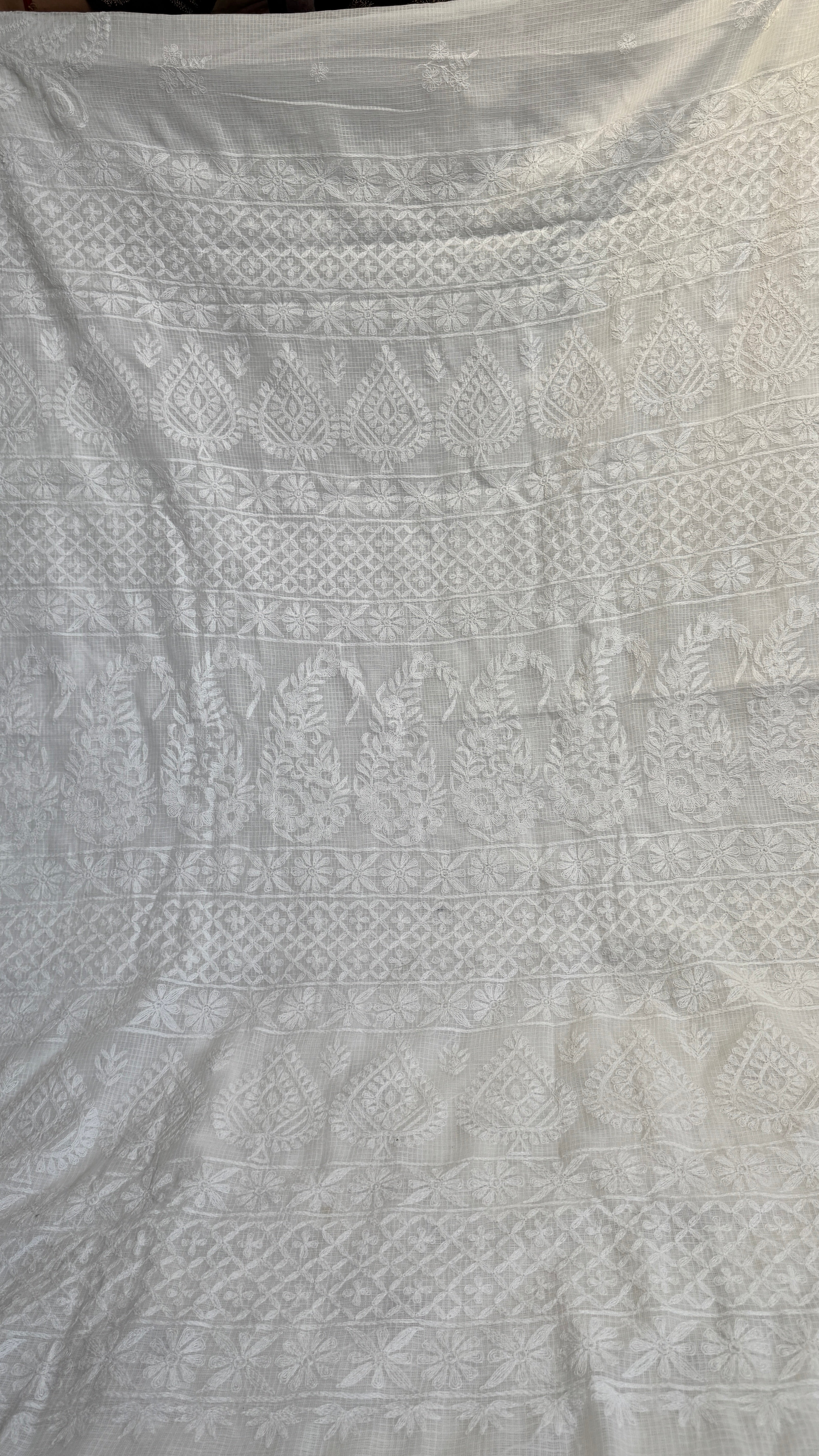 Kota Chikankari saree in White