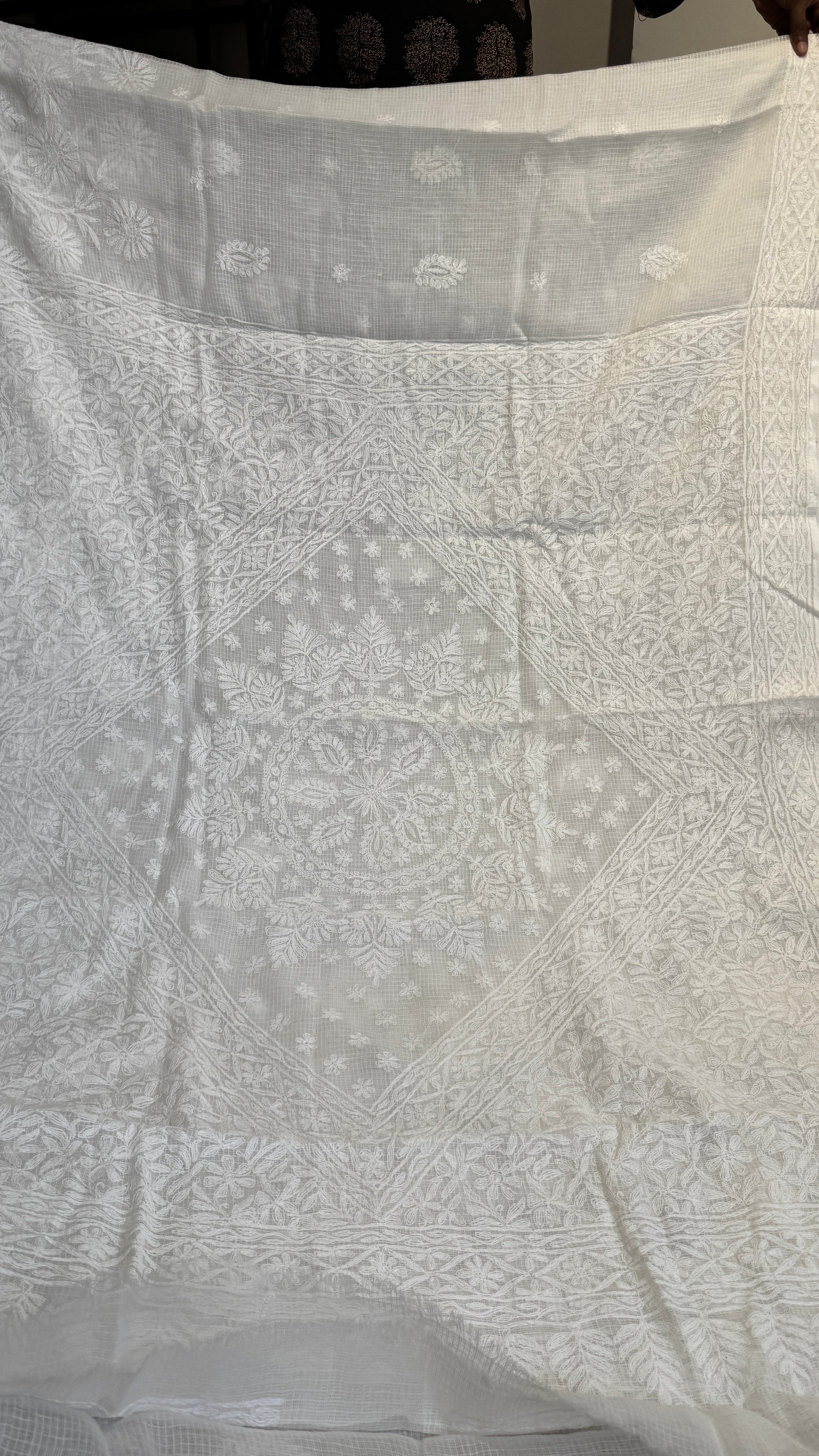Kota Chikankari saree in White