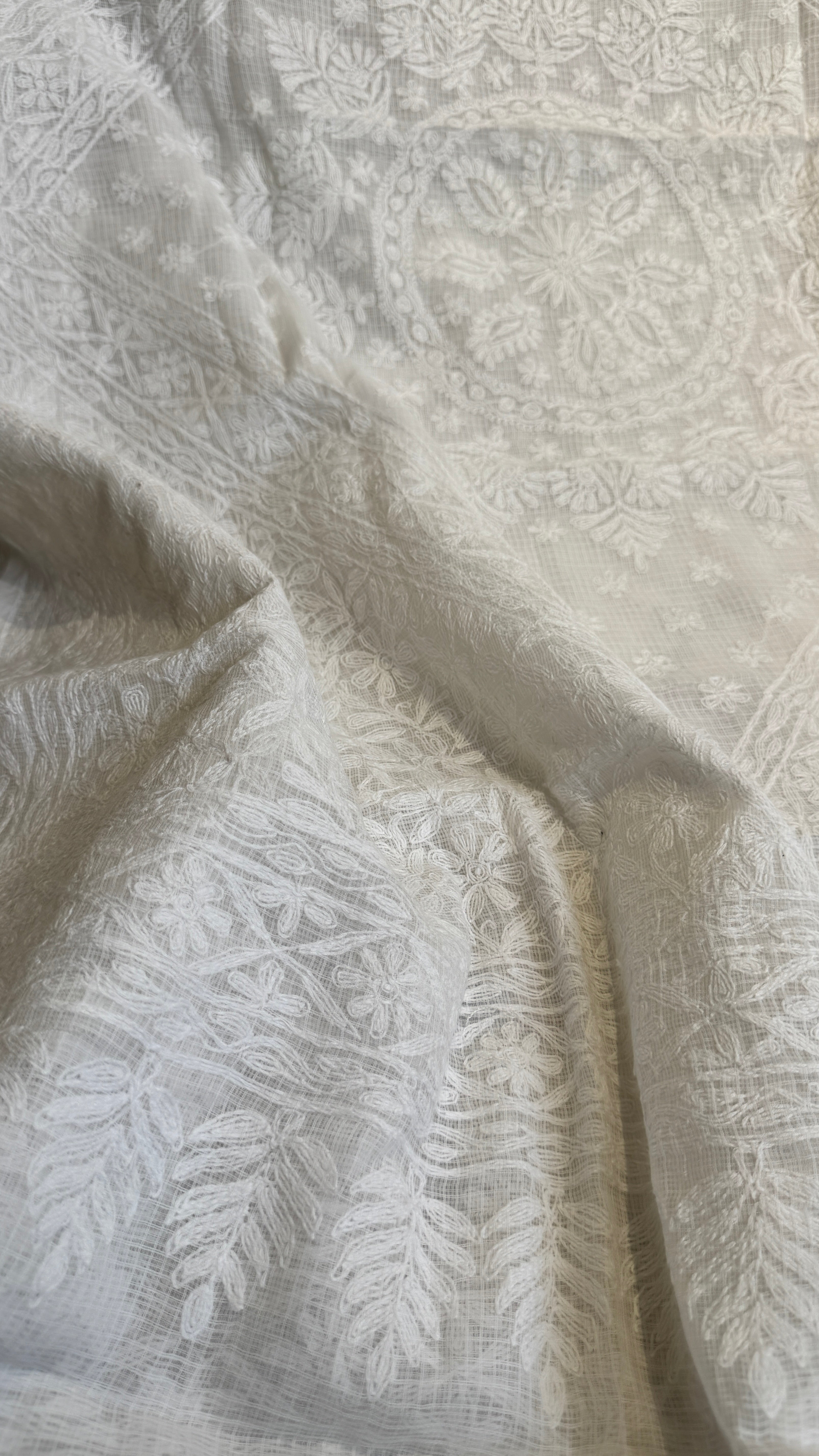 Kota Chikankari saree in White
