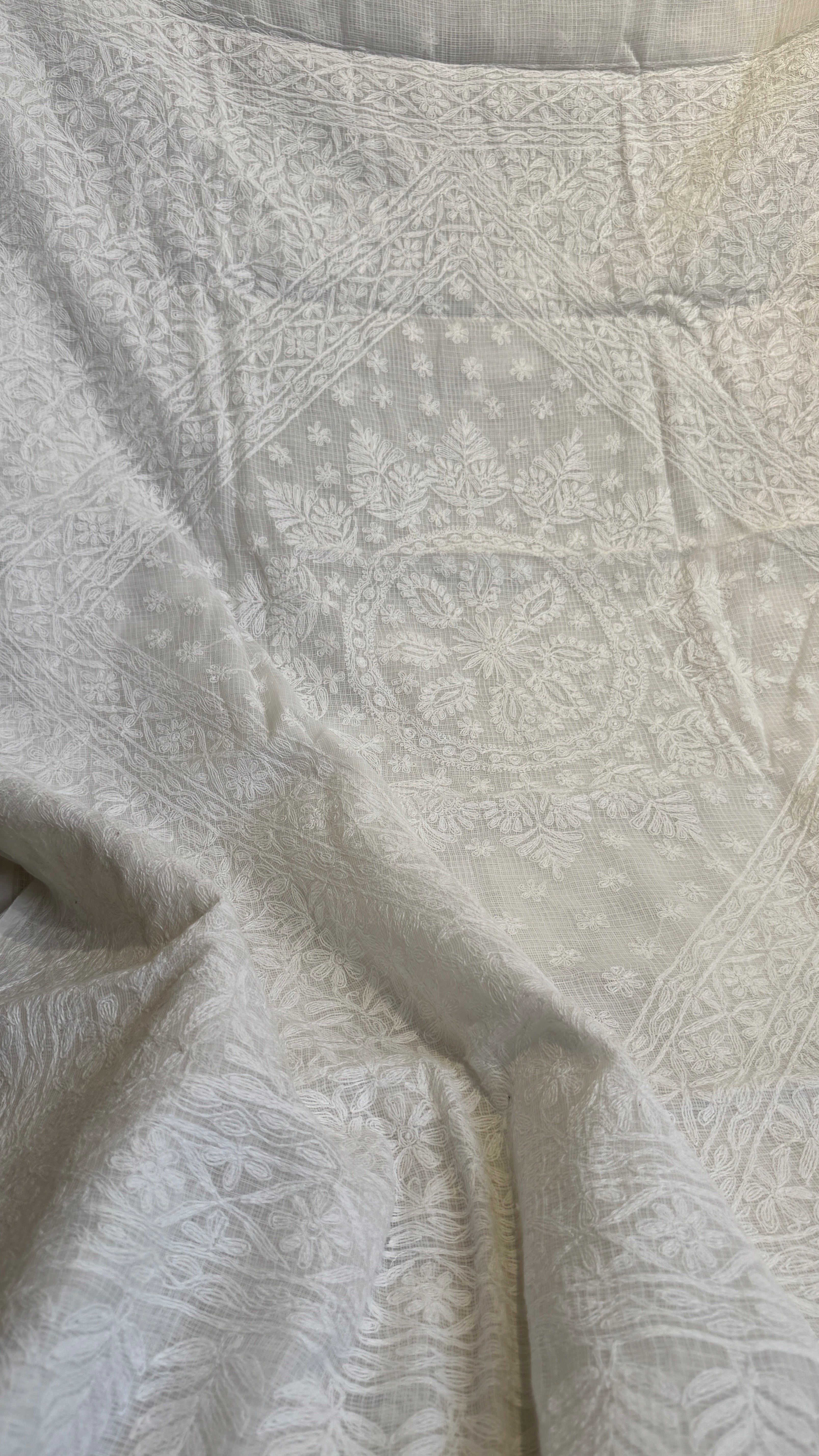 Kota Chikankari saree in White