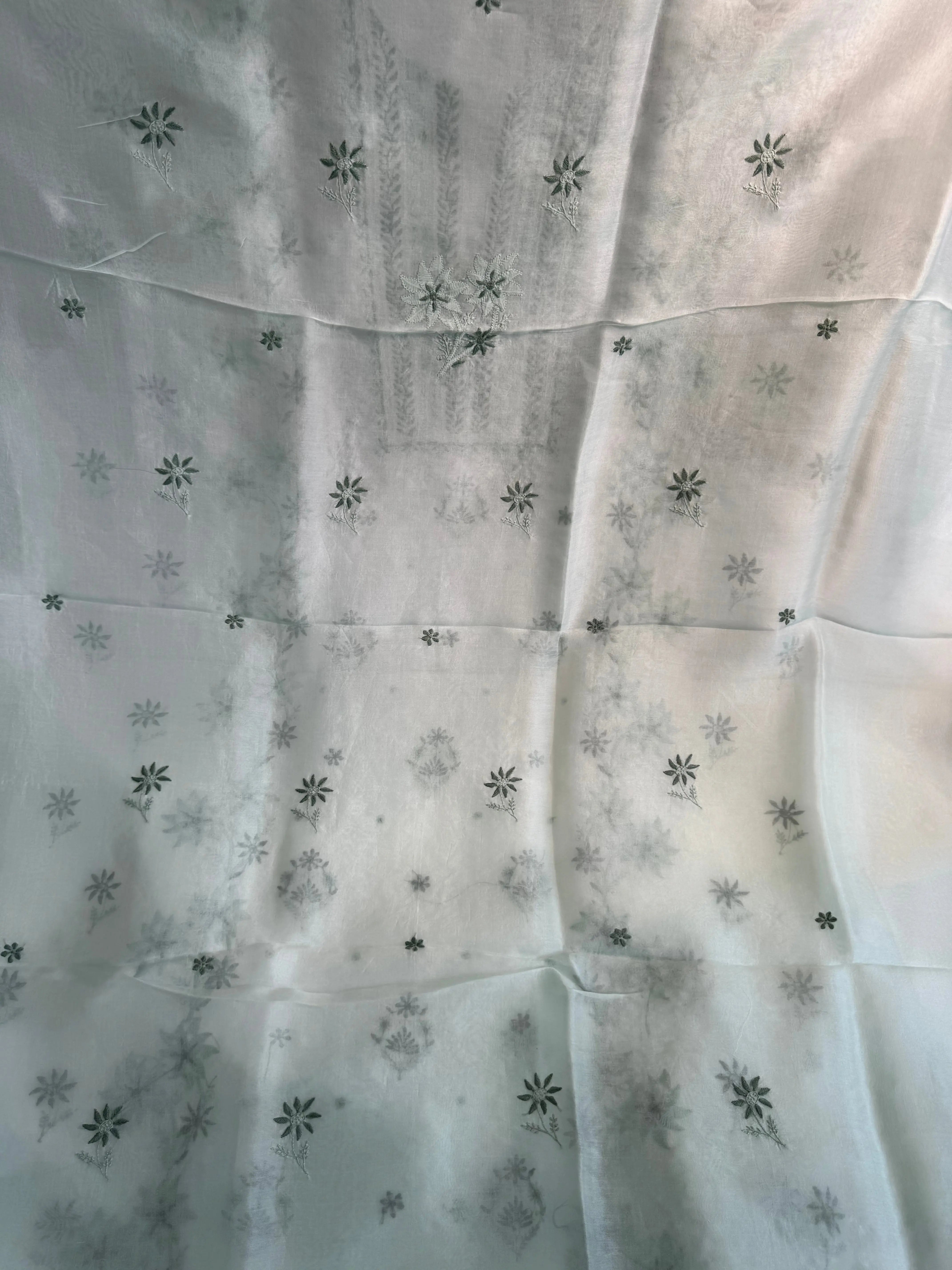 Organza Length with Dupatta - Green ARIAA CHIKANKARI 