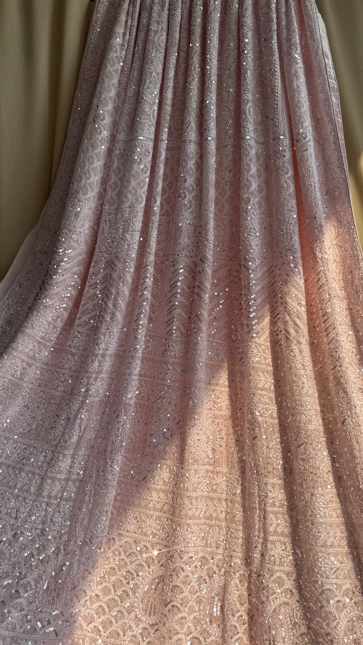 Pure Georgette Lucknow Chikankari Saree -Pink - Rooh Collection