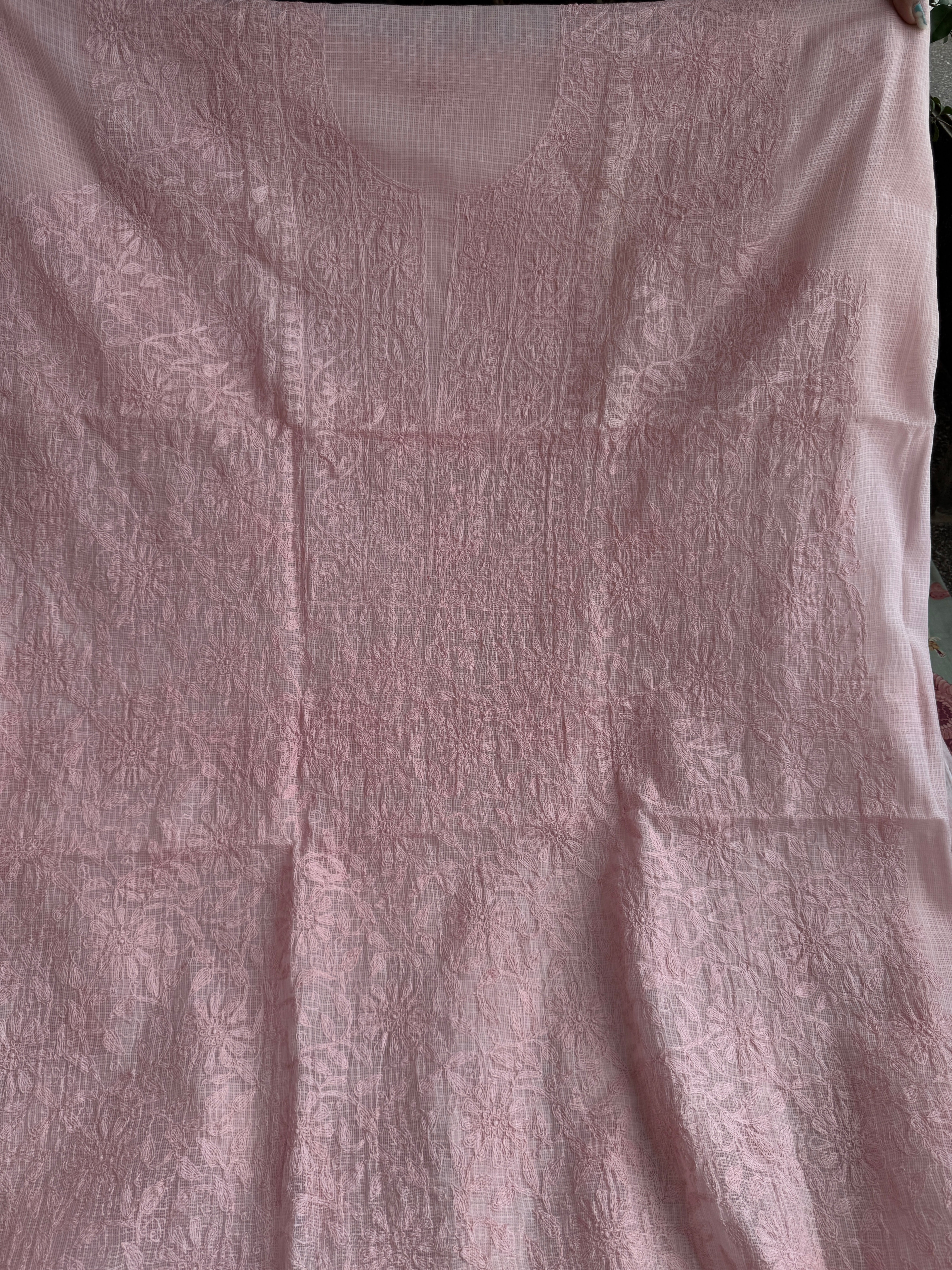 Kota Length with Dupatta in Tepchi work - Pink ARIAA CHIKANKARI 