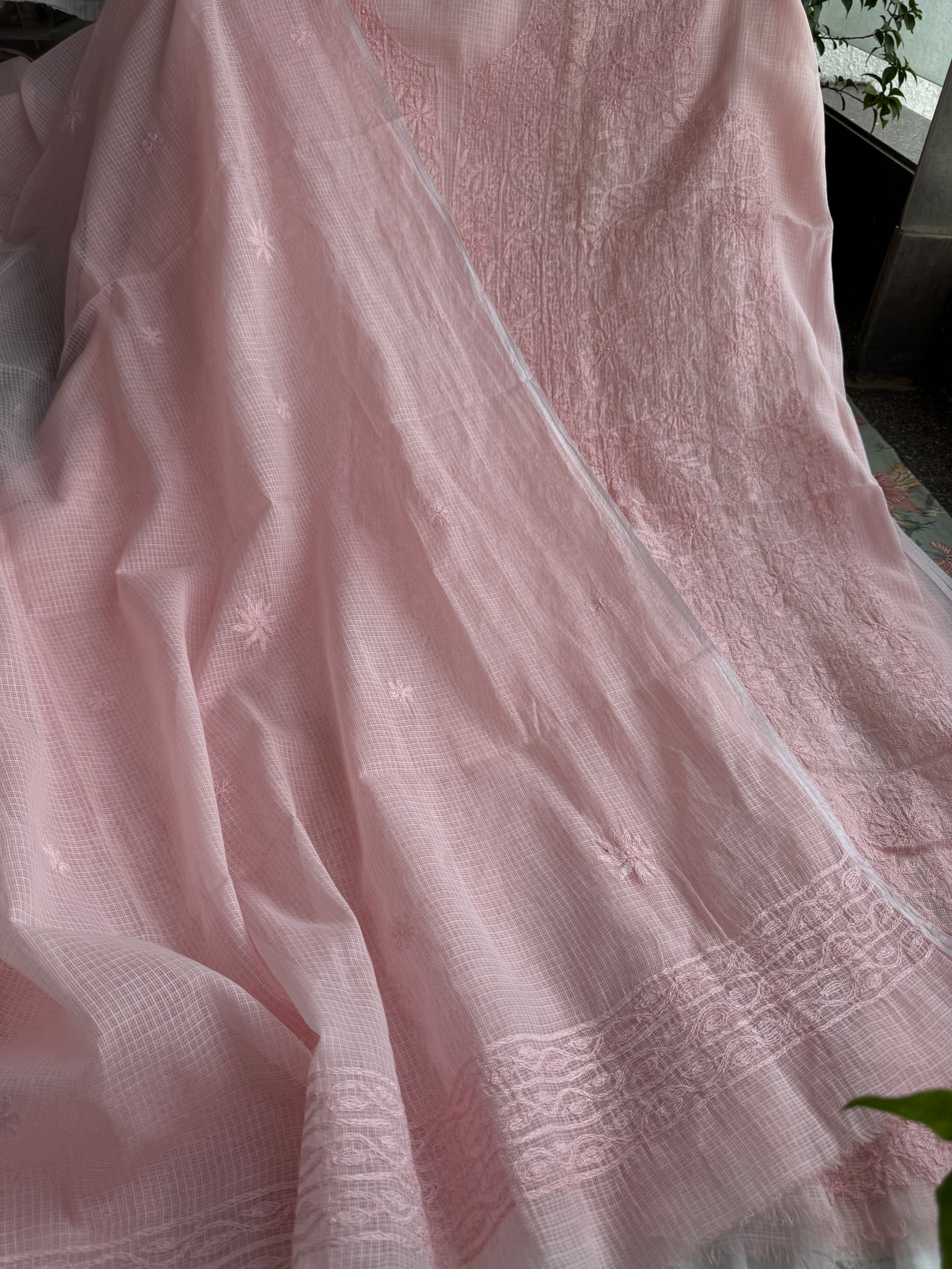 Kota Length with Dupatta in Tepchi work - Pink ARIAA CHIKANKARI 