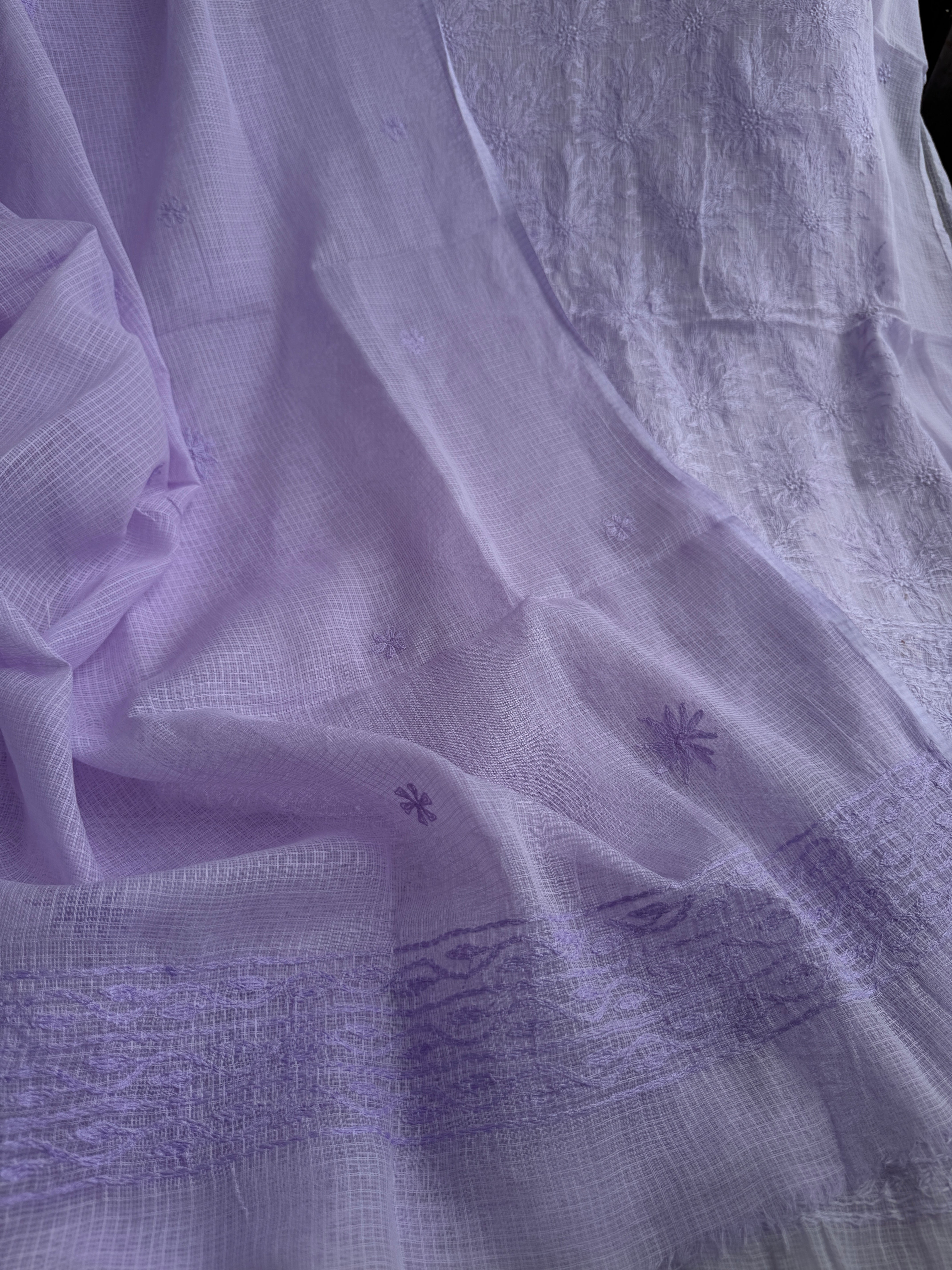 Kota Length with Dupatta in Tepchi work - Lilac ARIAA CHIKANKARI 