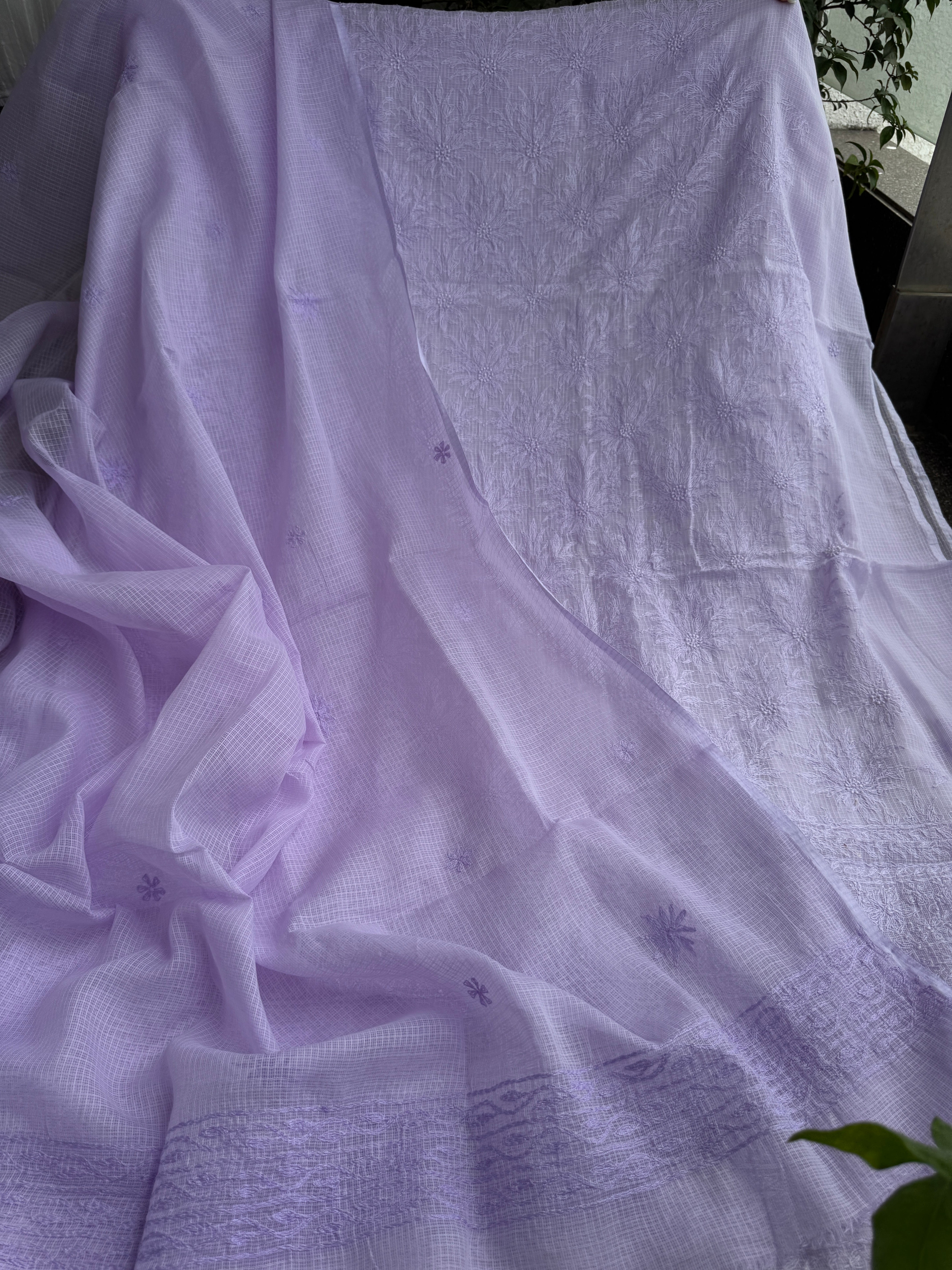 Kota Length with Dupatta in Tepchi work - Lilac ARIAA CHIKANKARI 