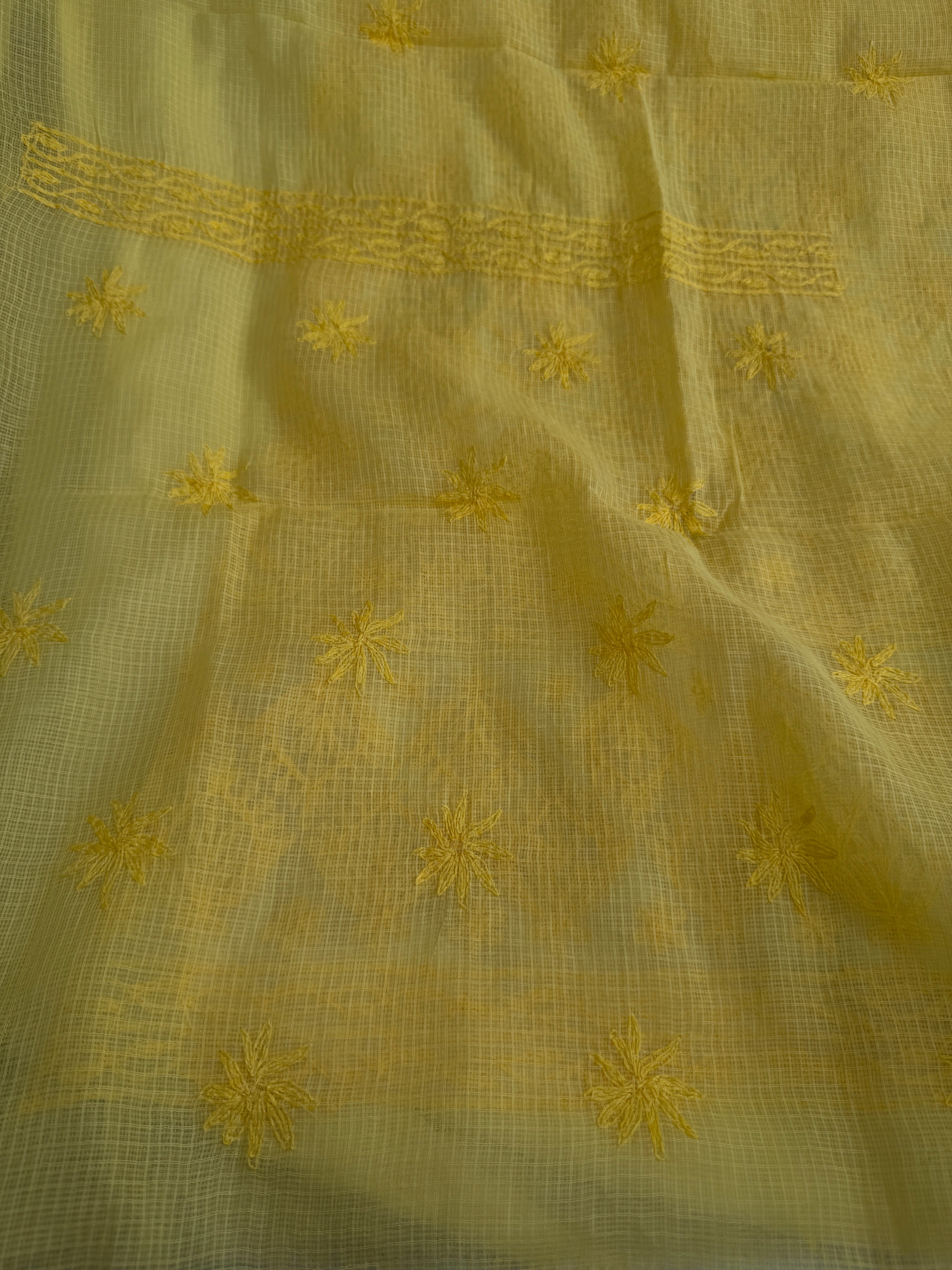 Kota Length with Dupatta in Tepchi work - Yellow ARIAA CHIKANKARI 