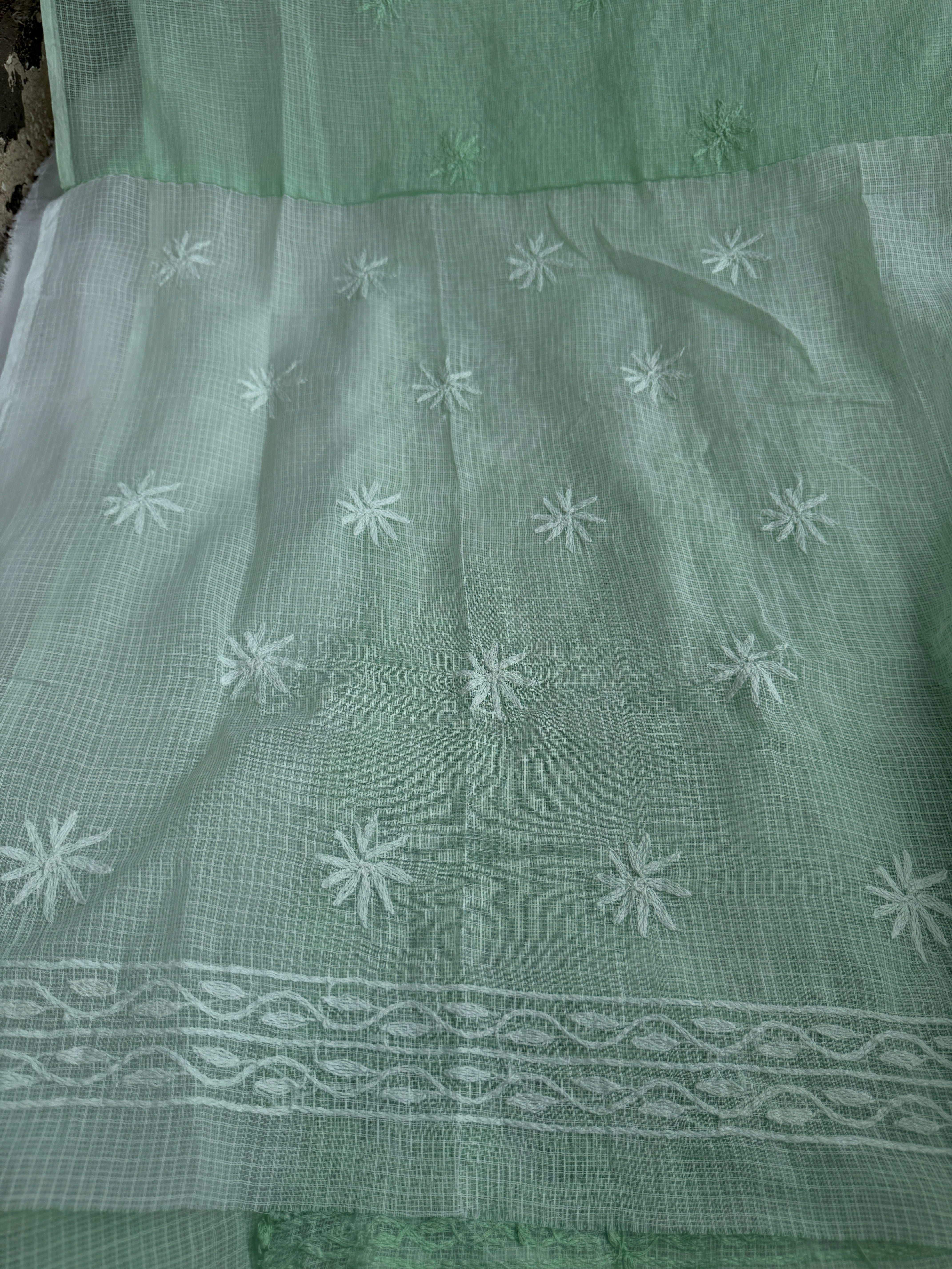 Kota Length with Dupatta in Tepchi work - Green Ombre ARIAA CHIKANKARI 