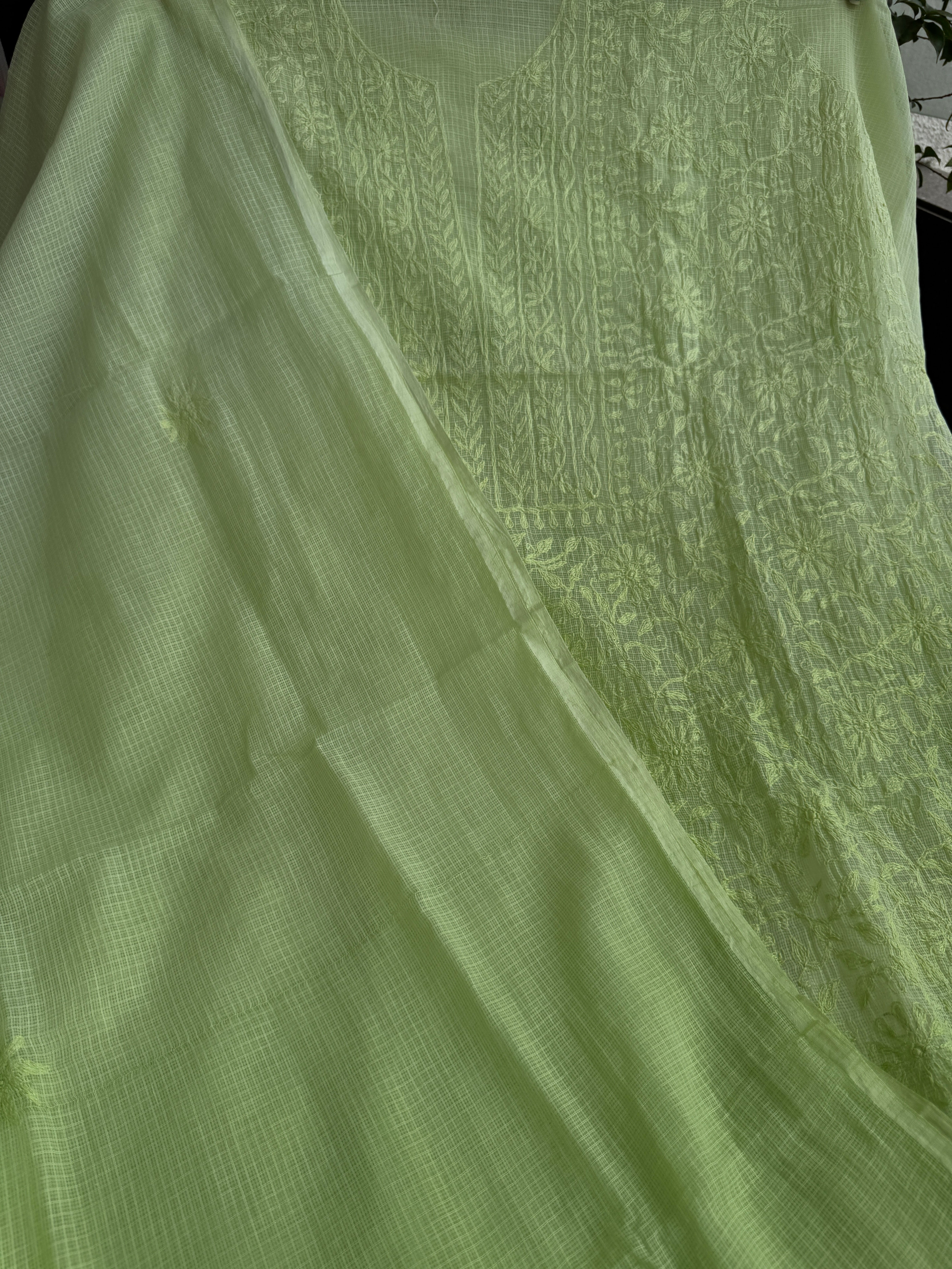 Kota Length with Dupatta in Tepchi work - Green Ombre ARIAA CHIKANKARI 