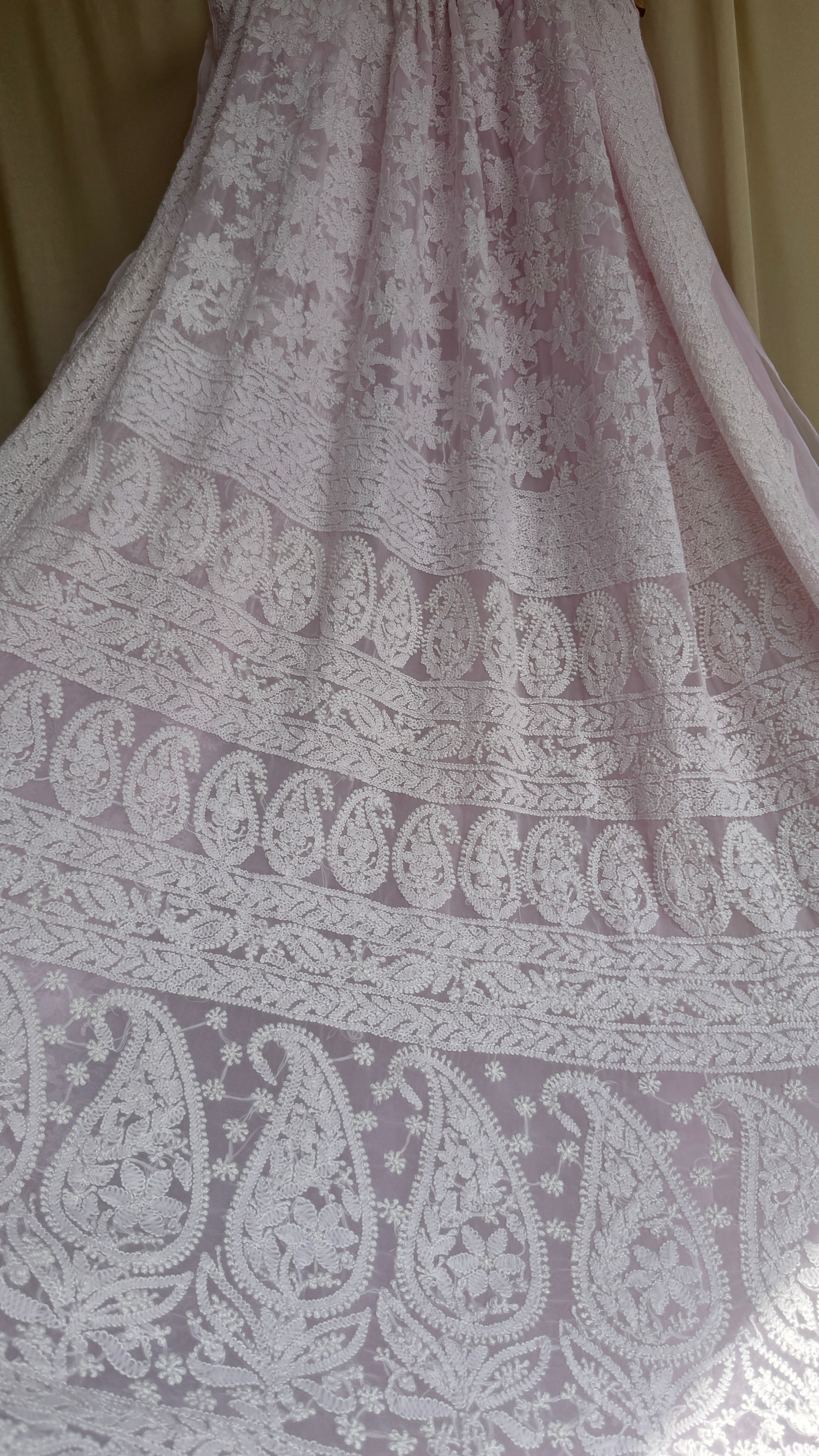 Georgette Chikankari saree in Pink