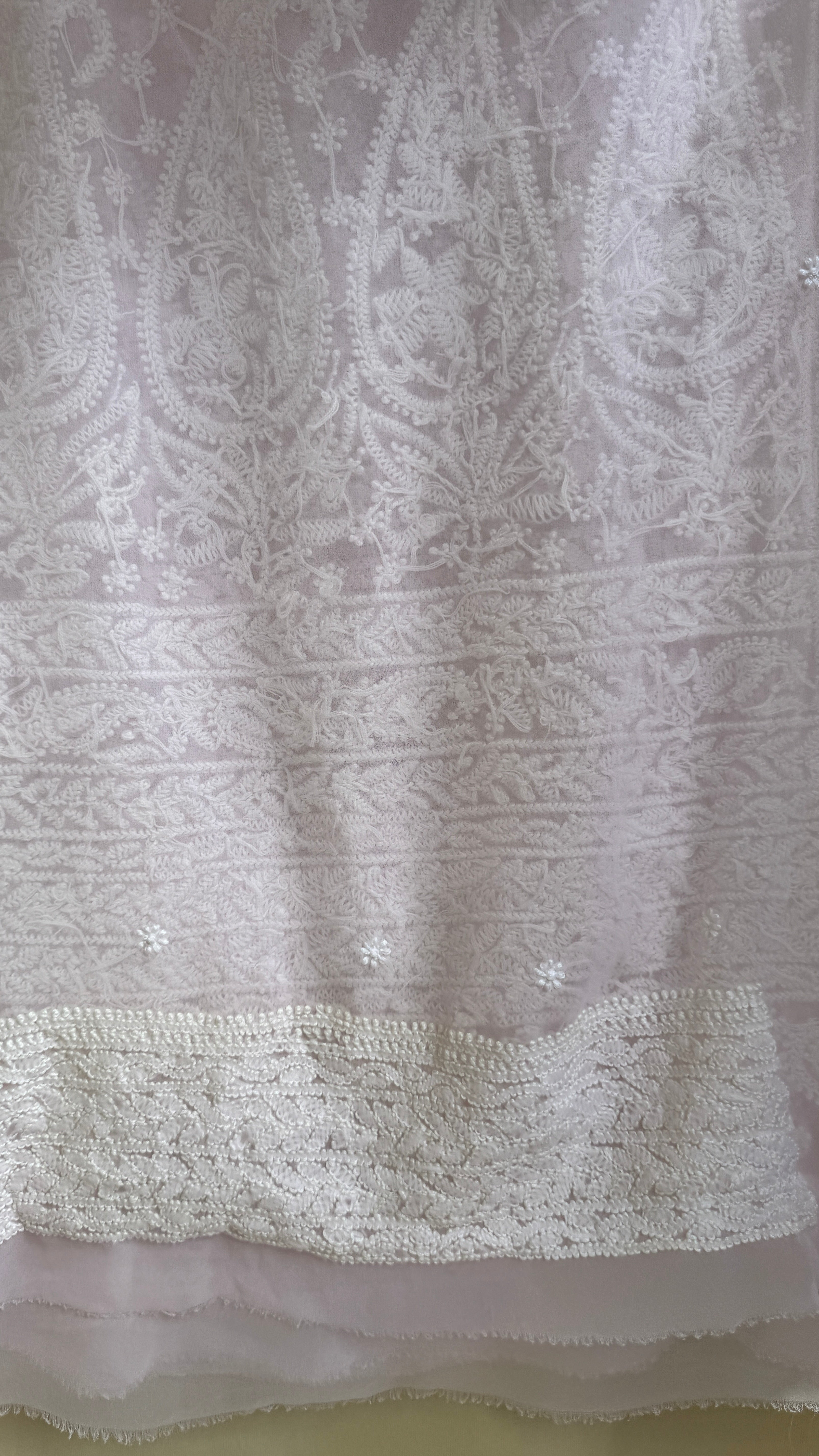 Georgette Chikankari saree in Pink