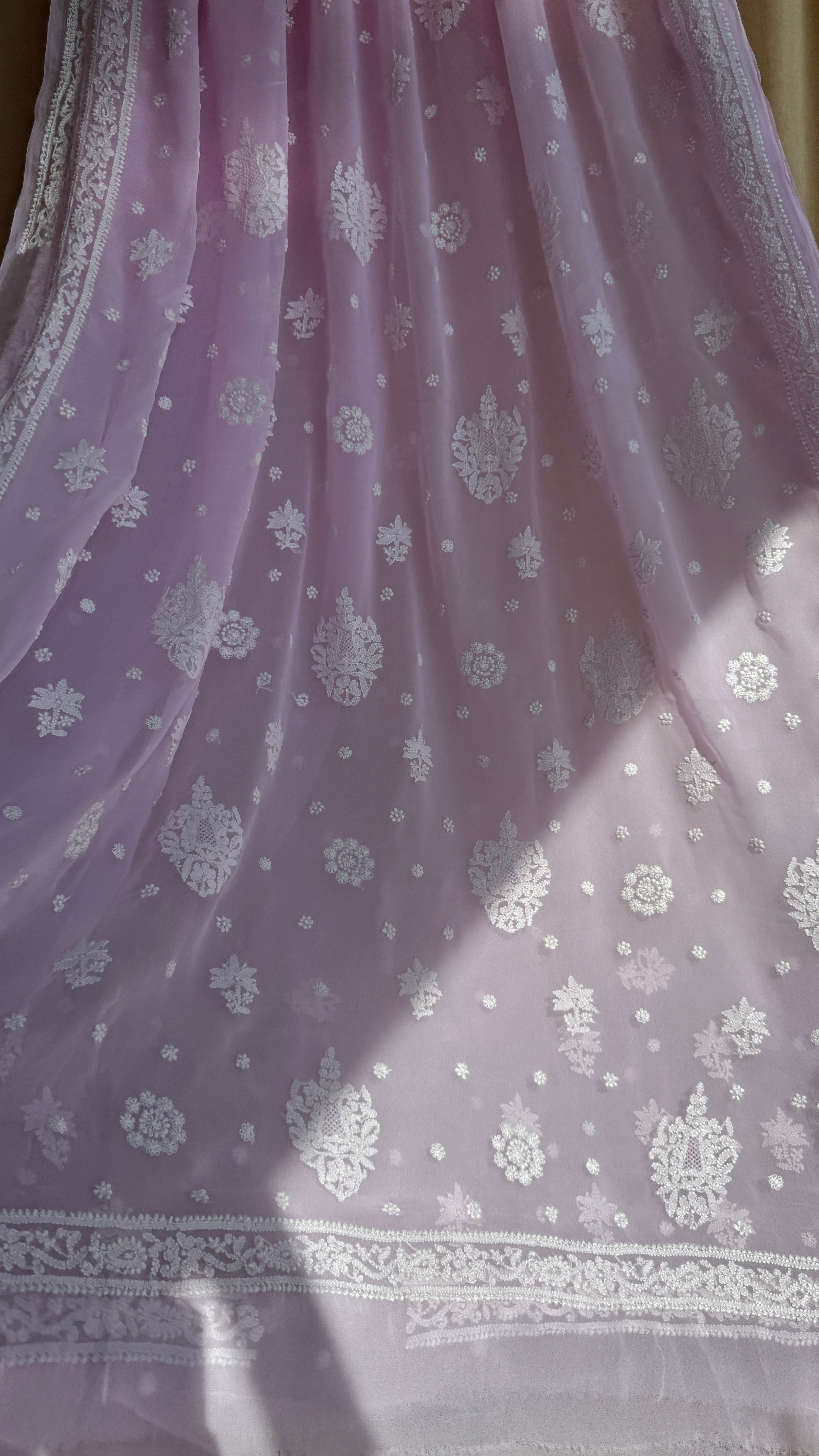 Georgette Chikankari saree in Pink