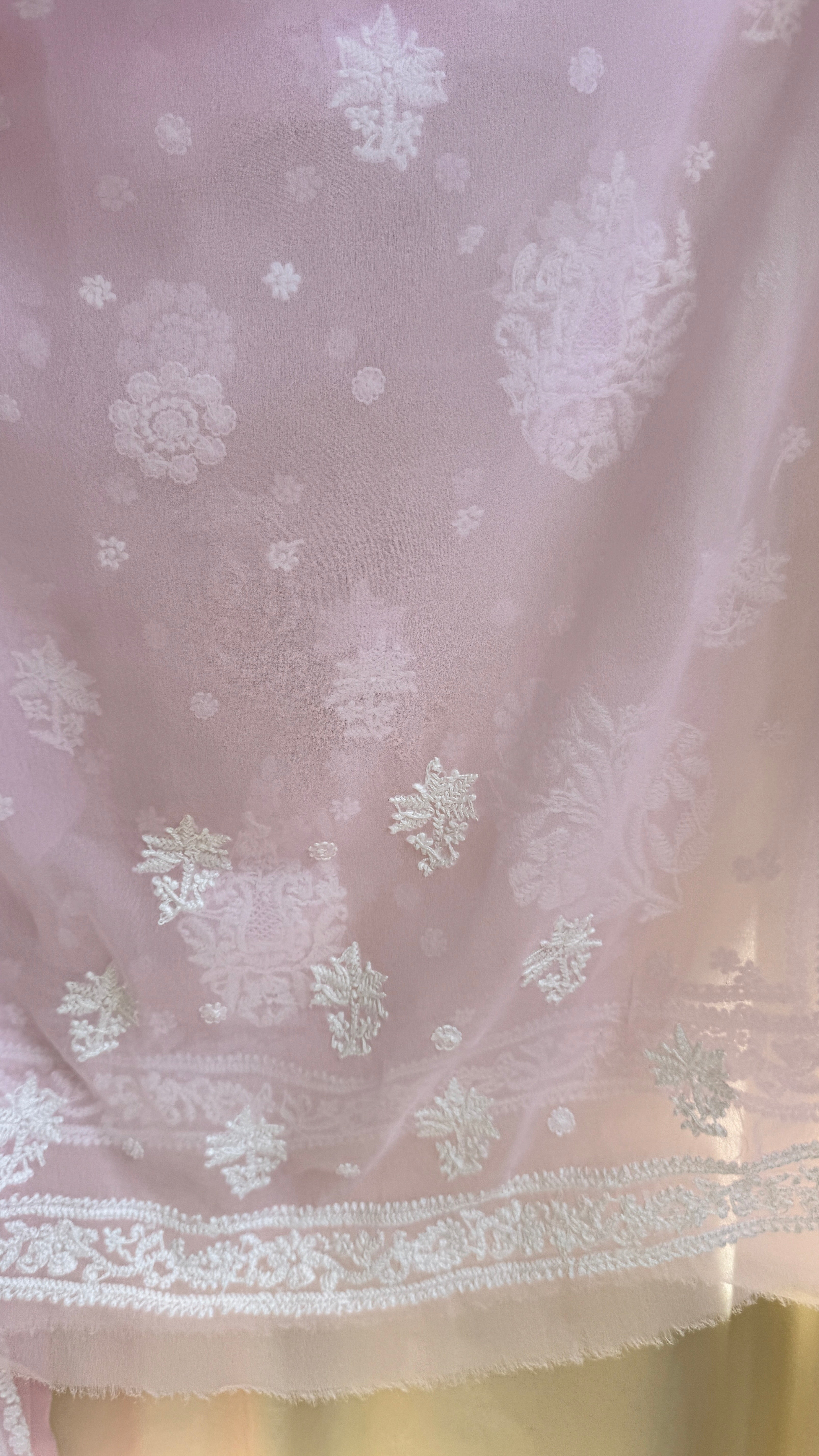Georgette Chikankari saree in Pink