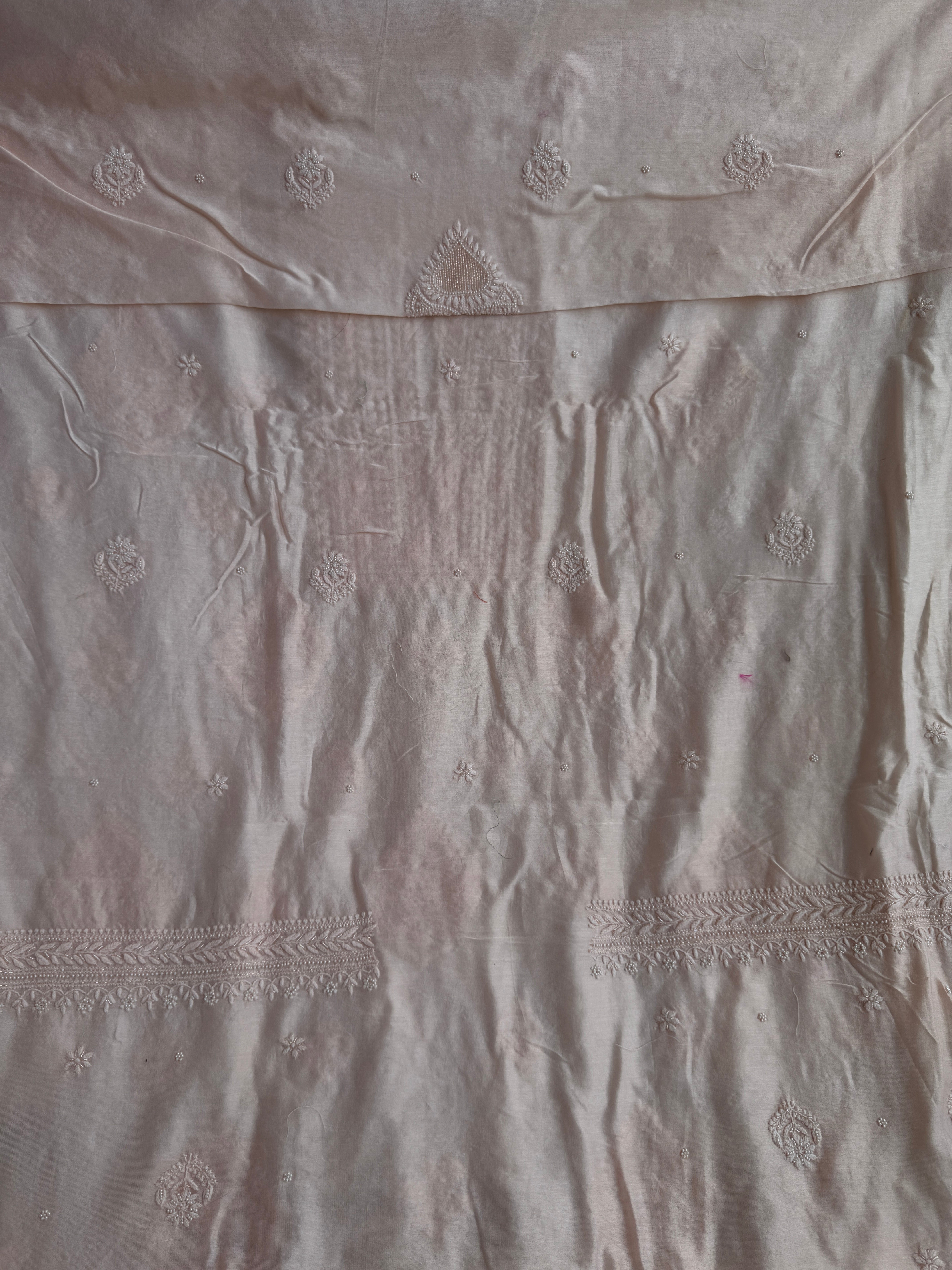 Chanderi Chikankari Length with Dupatta - Peach ARIAA CHIKANKARI 