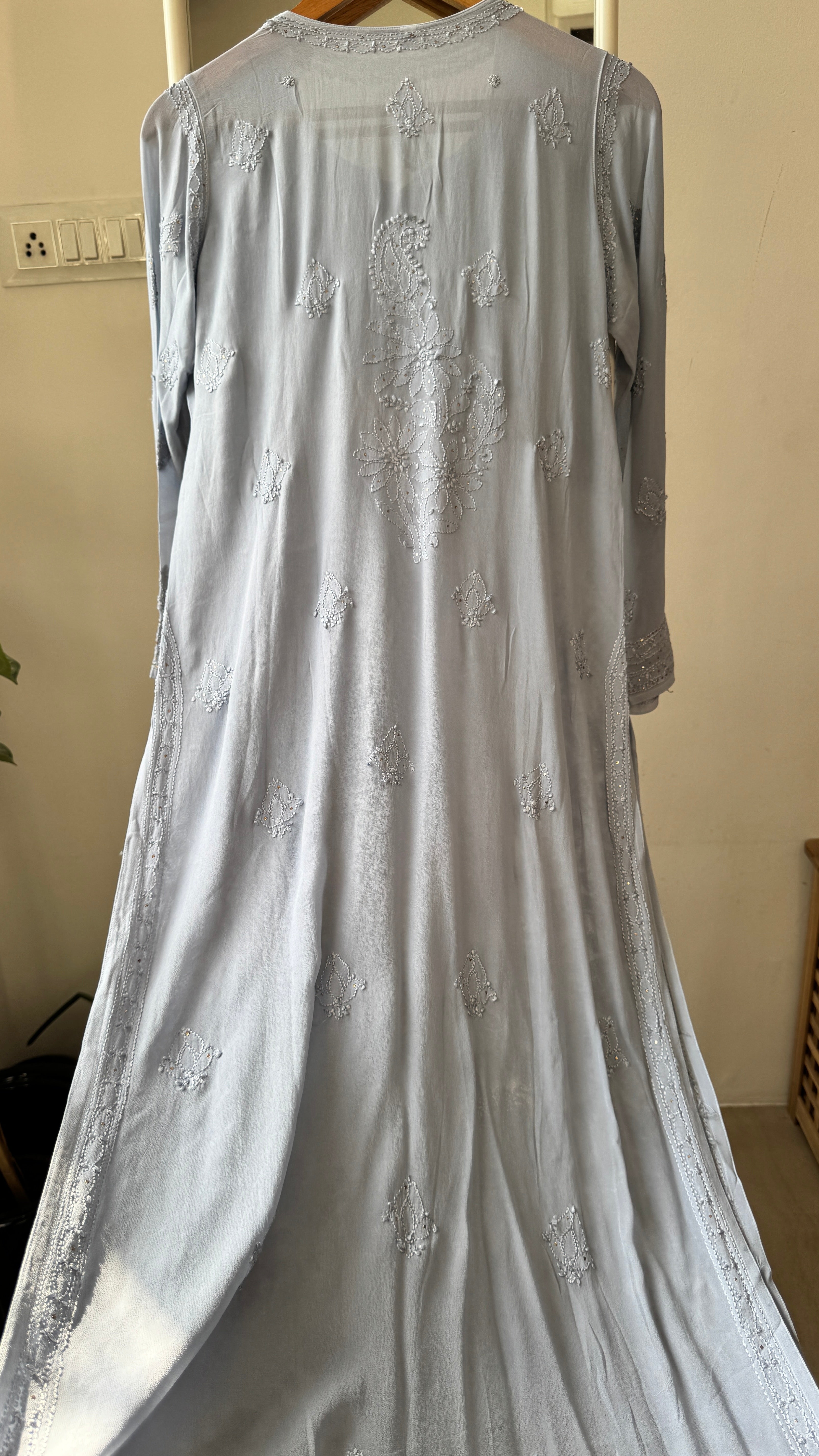 Viscose Kurti with Mukaish Work - Grey