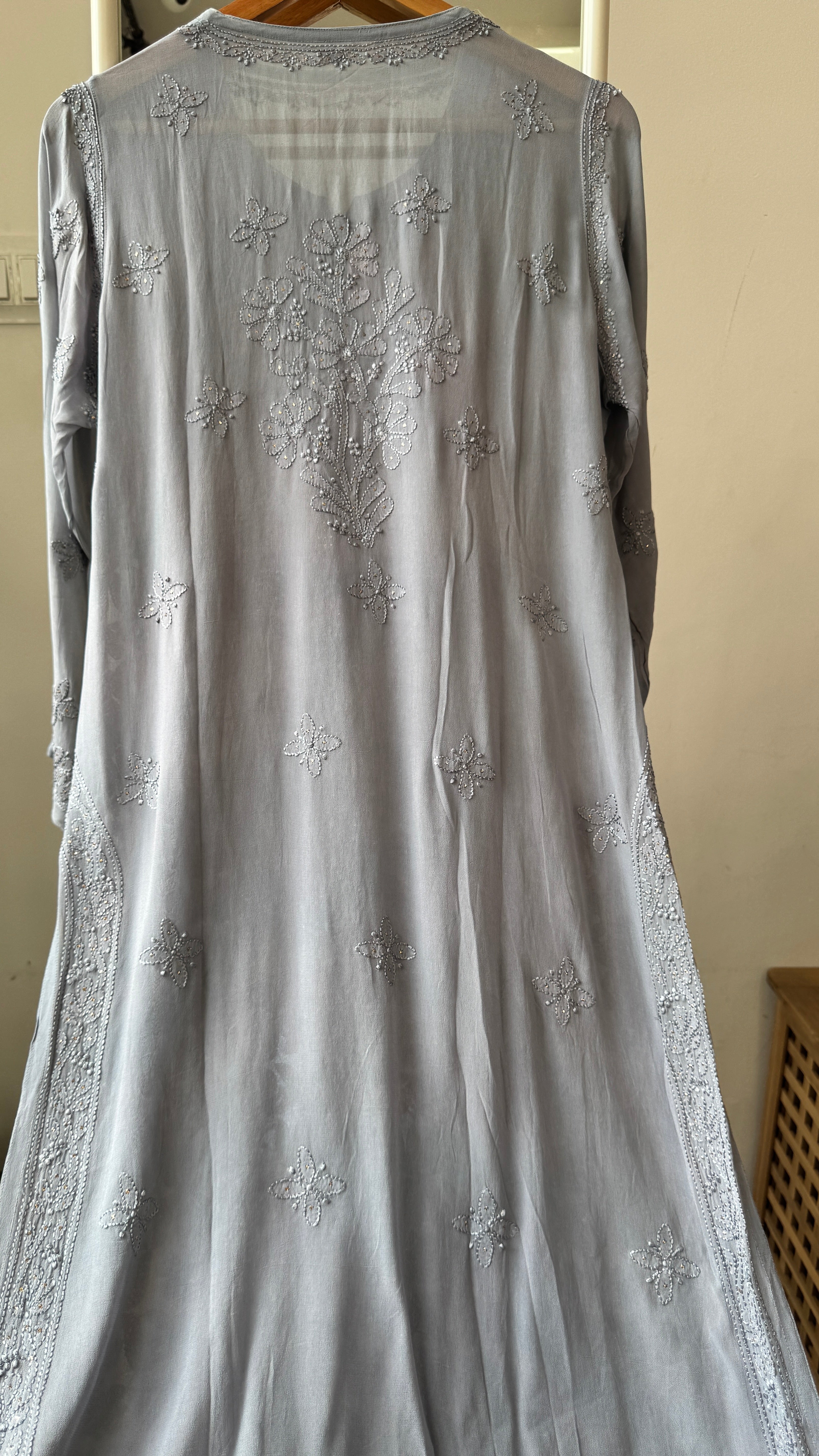 Viscose Kurti with Mukaish Work - Grey