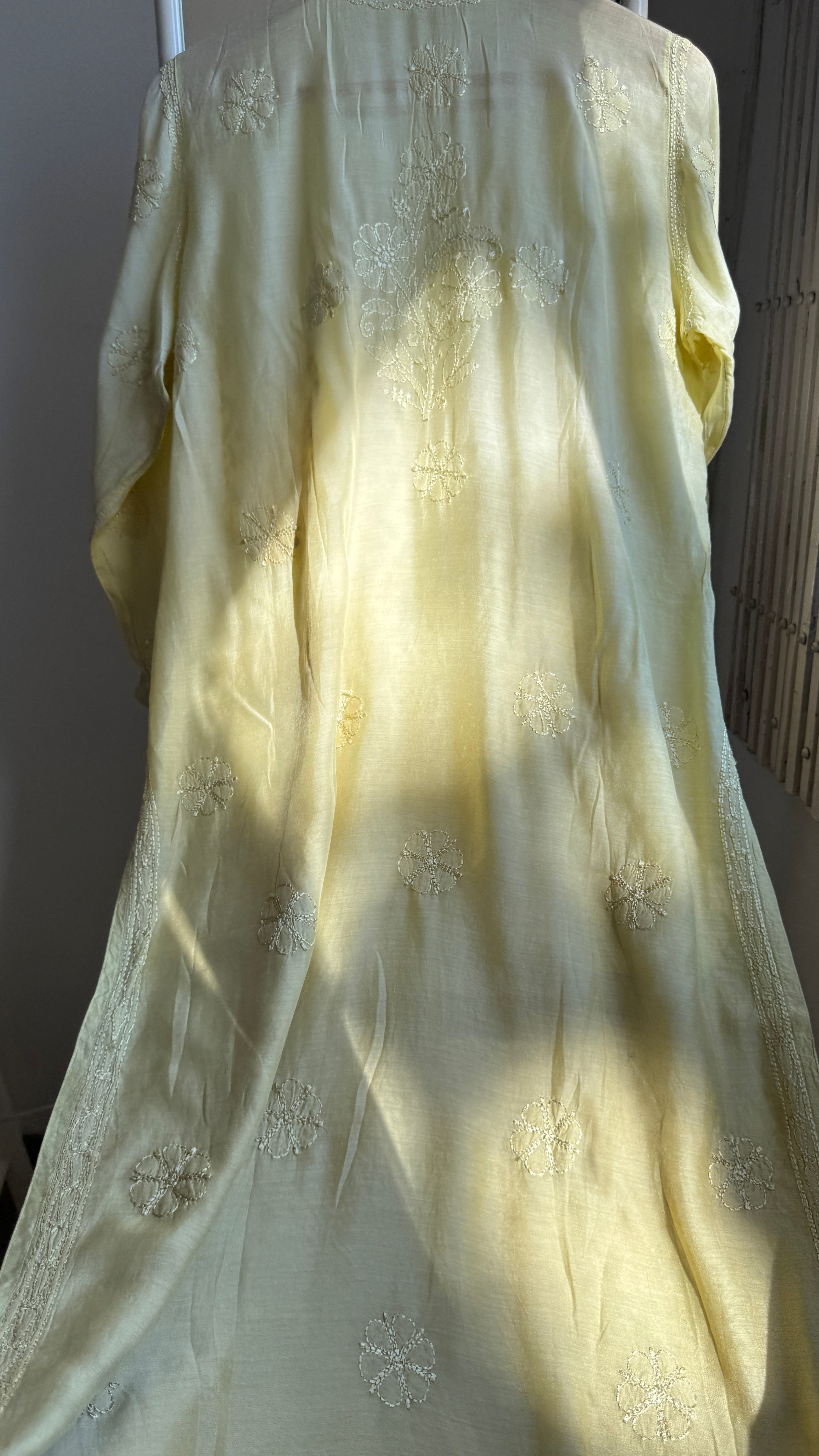 Muslin Chikankari Kurti - Green - BERRY Collection