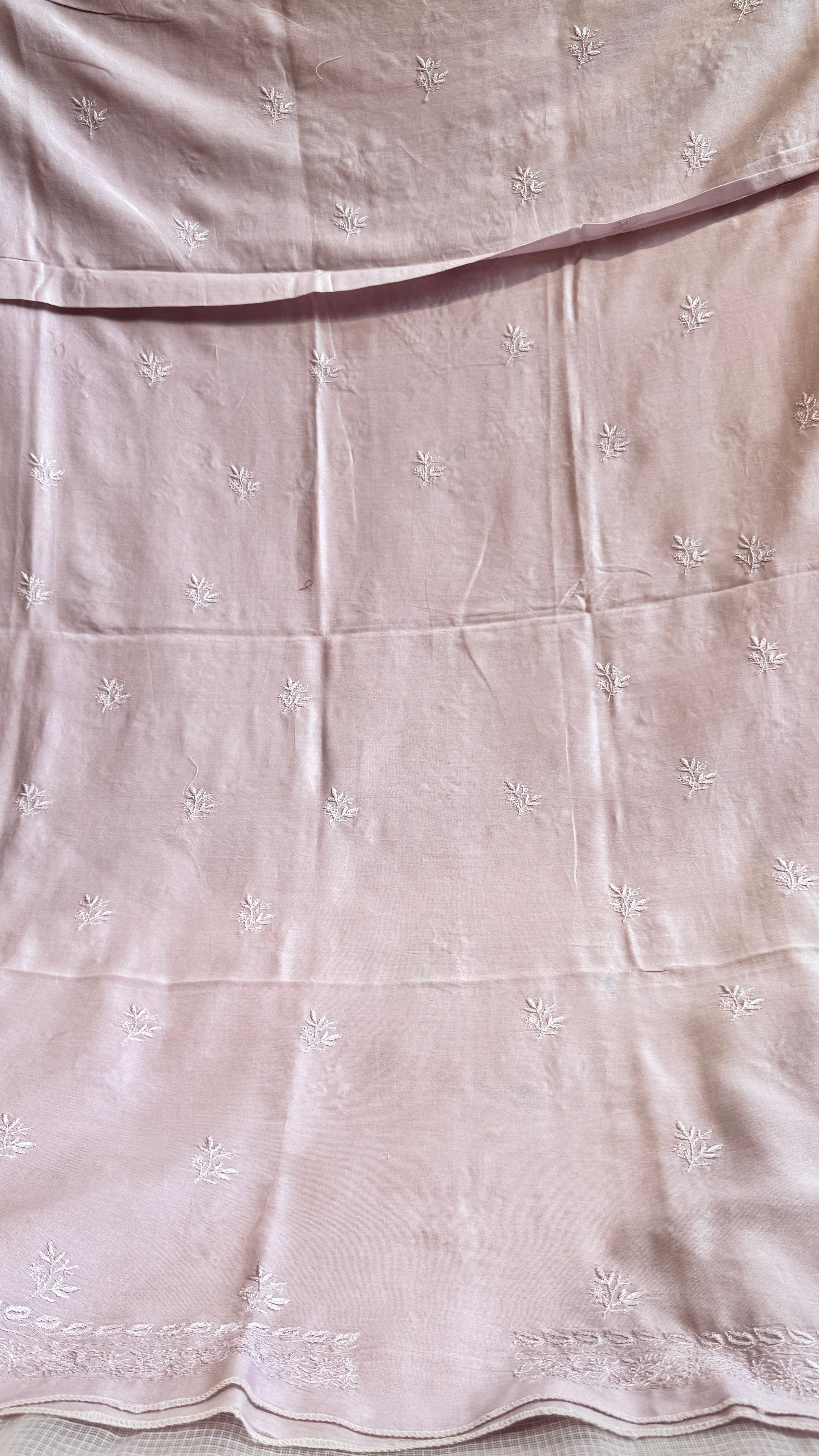 Chanderi Chikankari Kurta Length - Mens- Lilac