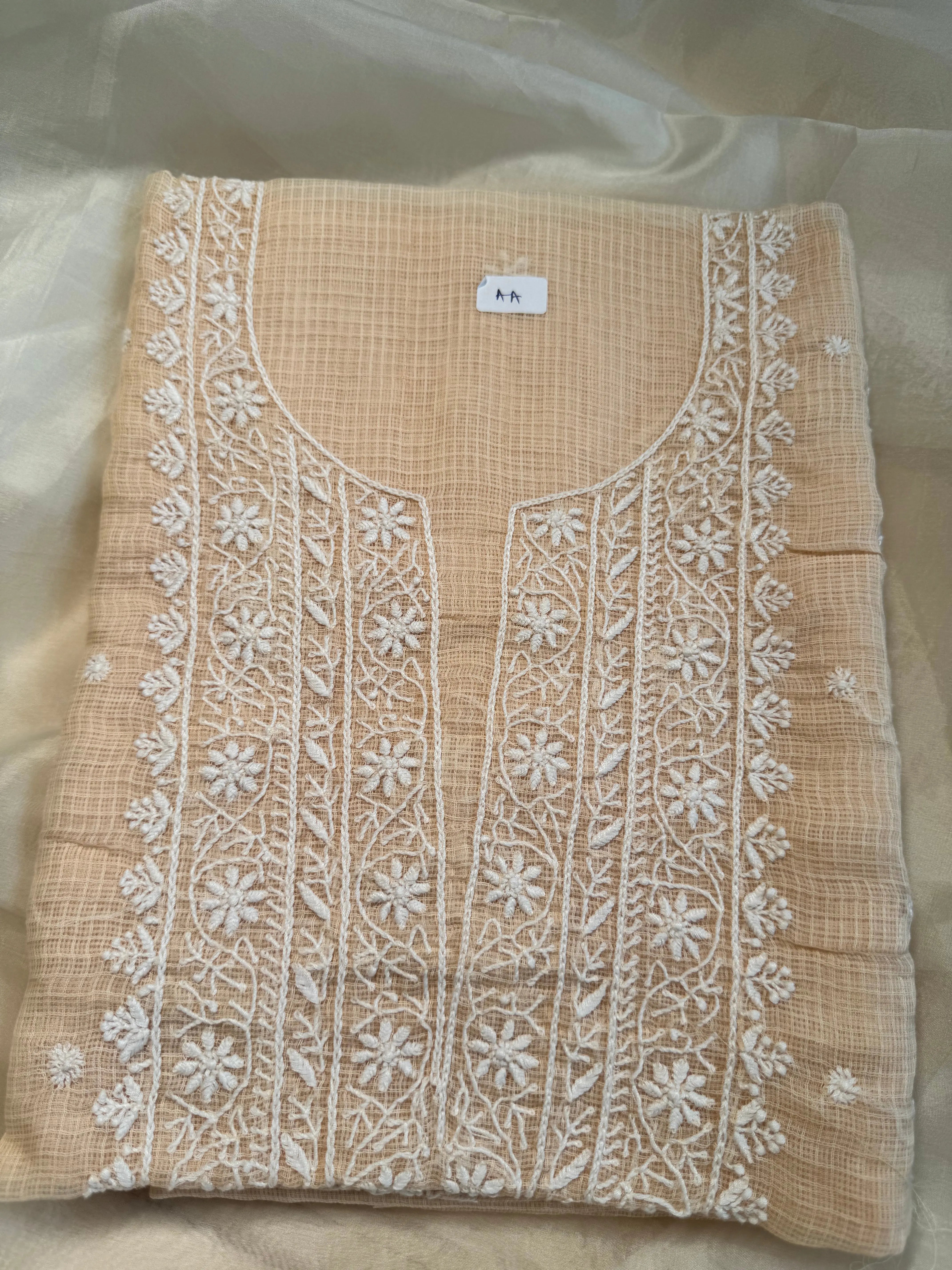 Kota Length with Dupatta - Beige ARIAA CHIKANKARI 