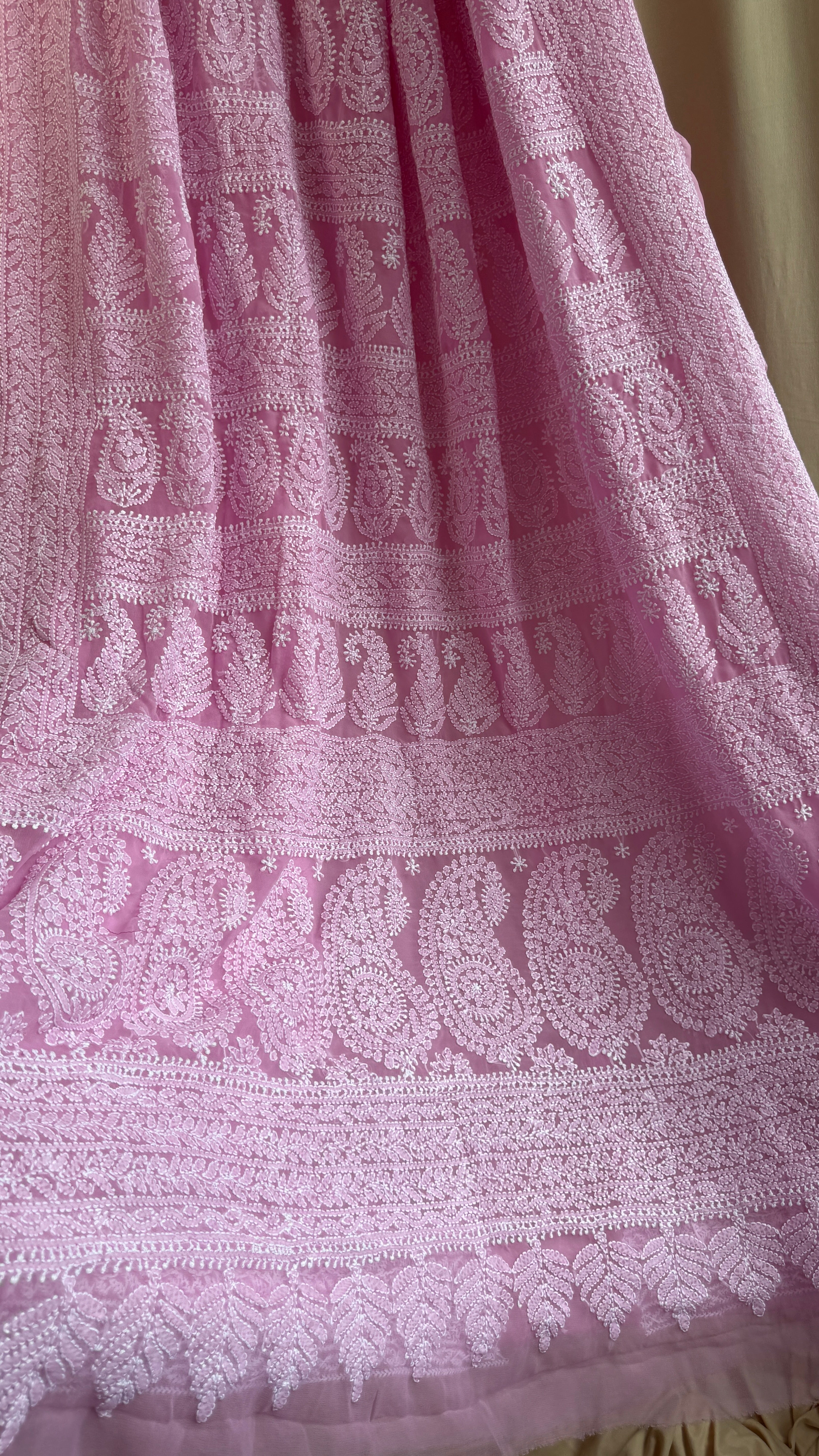 Georgette Chikankari saree in Pink
