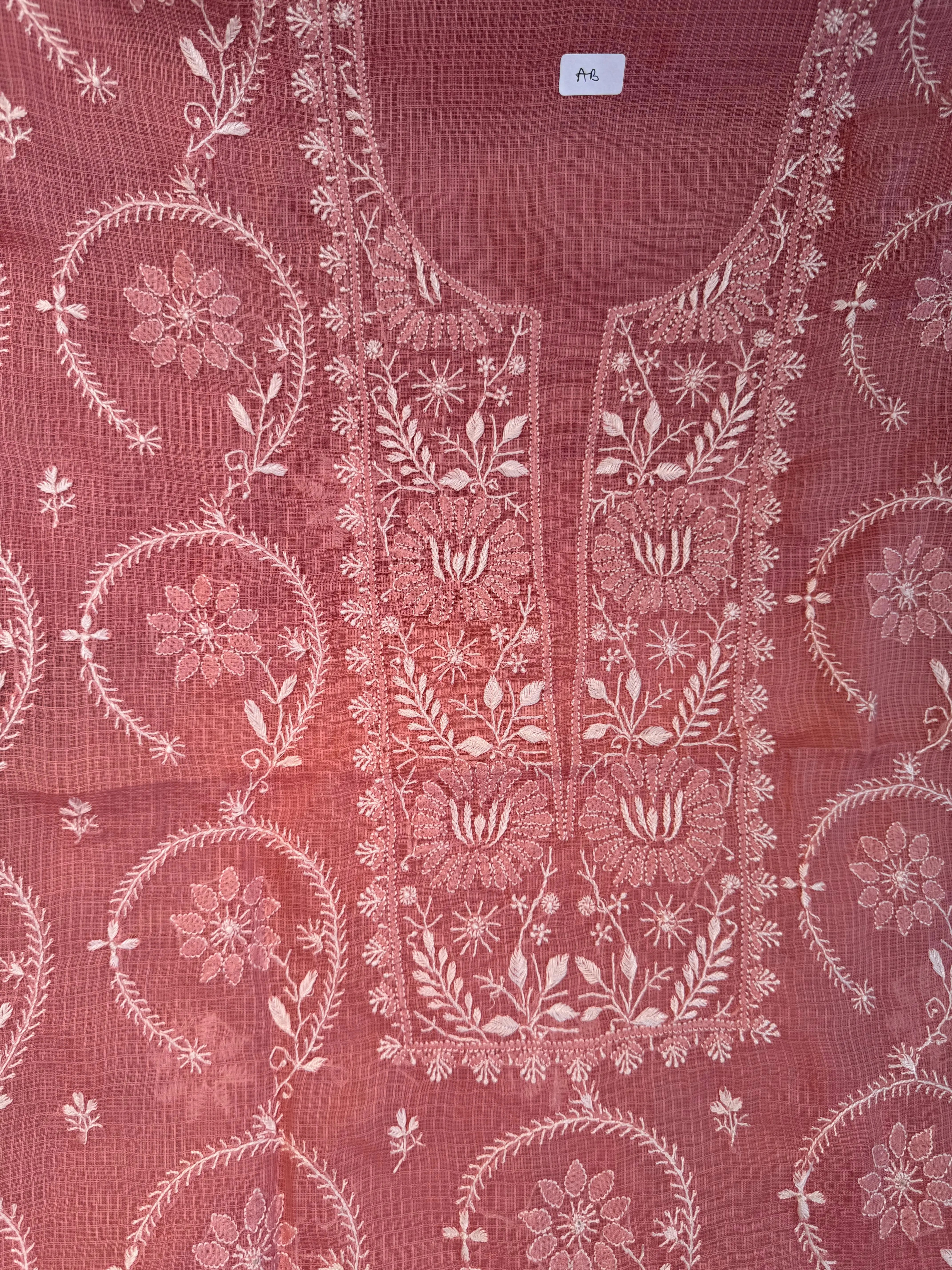 Kota Length with Dupatta - Rosewood ARIAA CHIKANKARI 