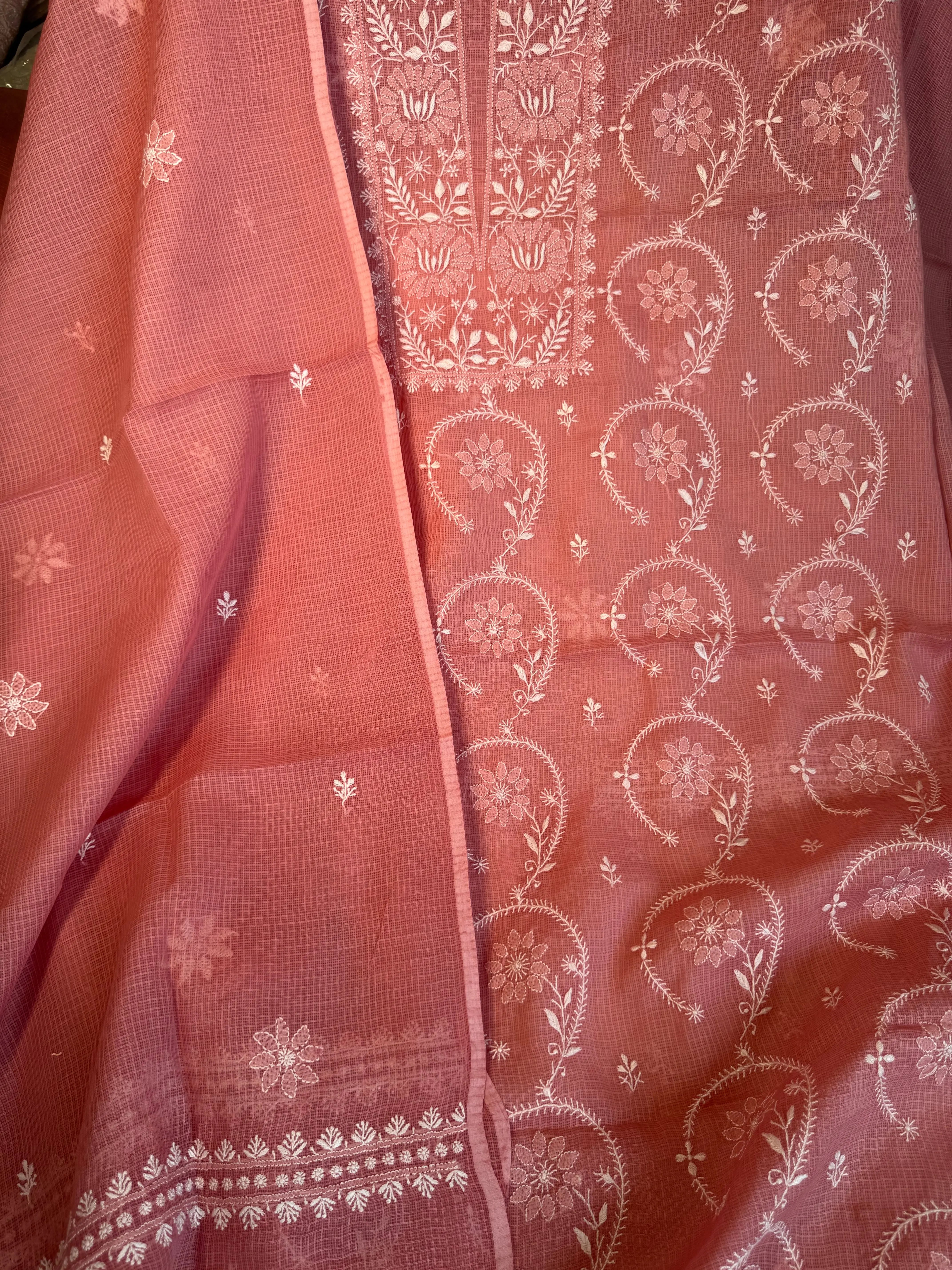 Kota Length with Dupatta - Rosewood ARIAA CHIKANKARI 