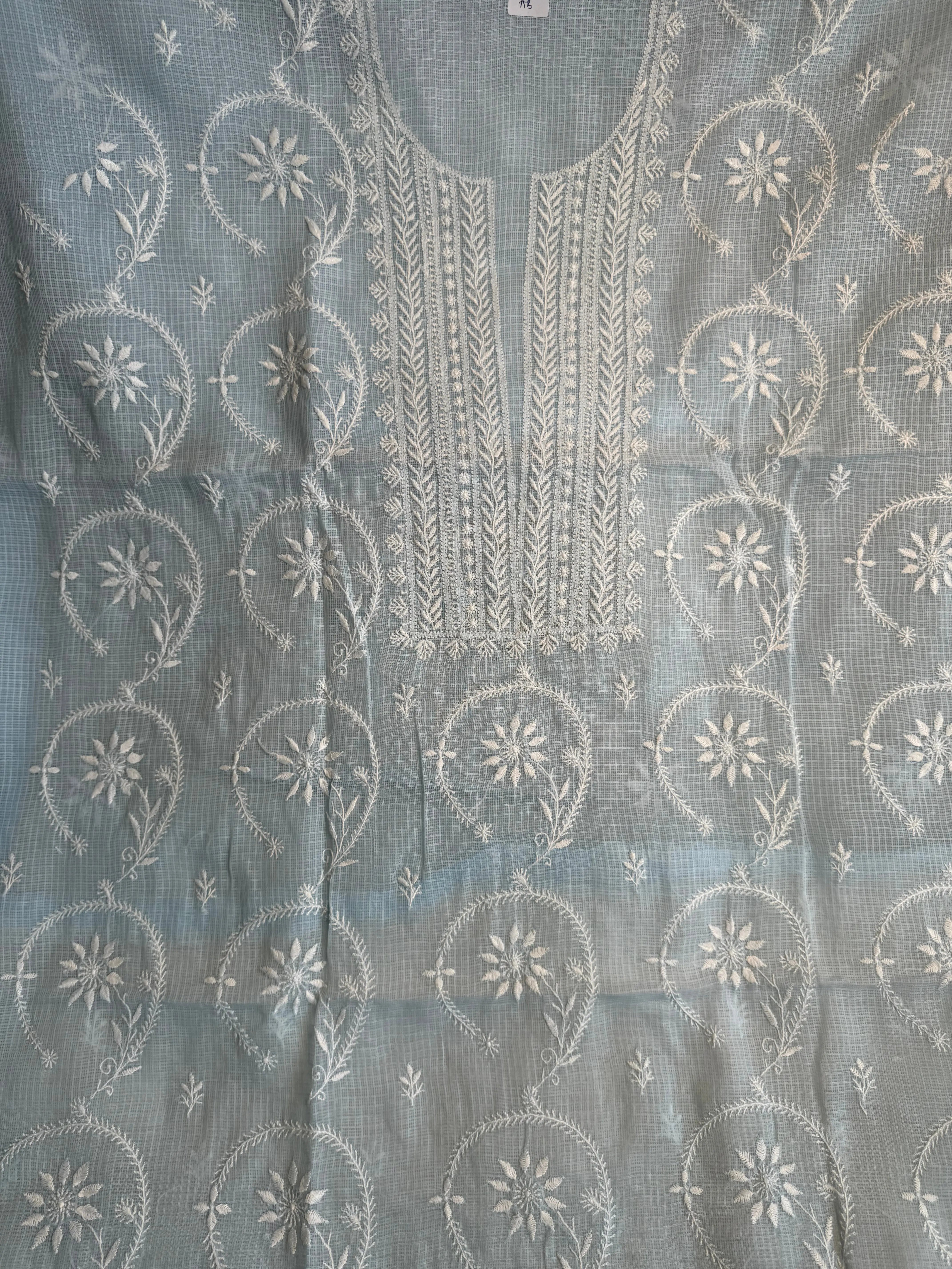 Kota Length with Dupatta - Light Blue ARIAA CHIKANKARI 