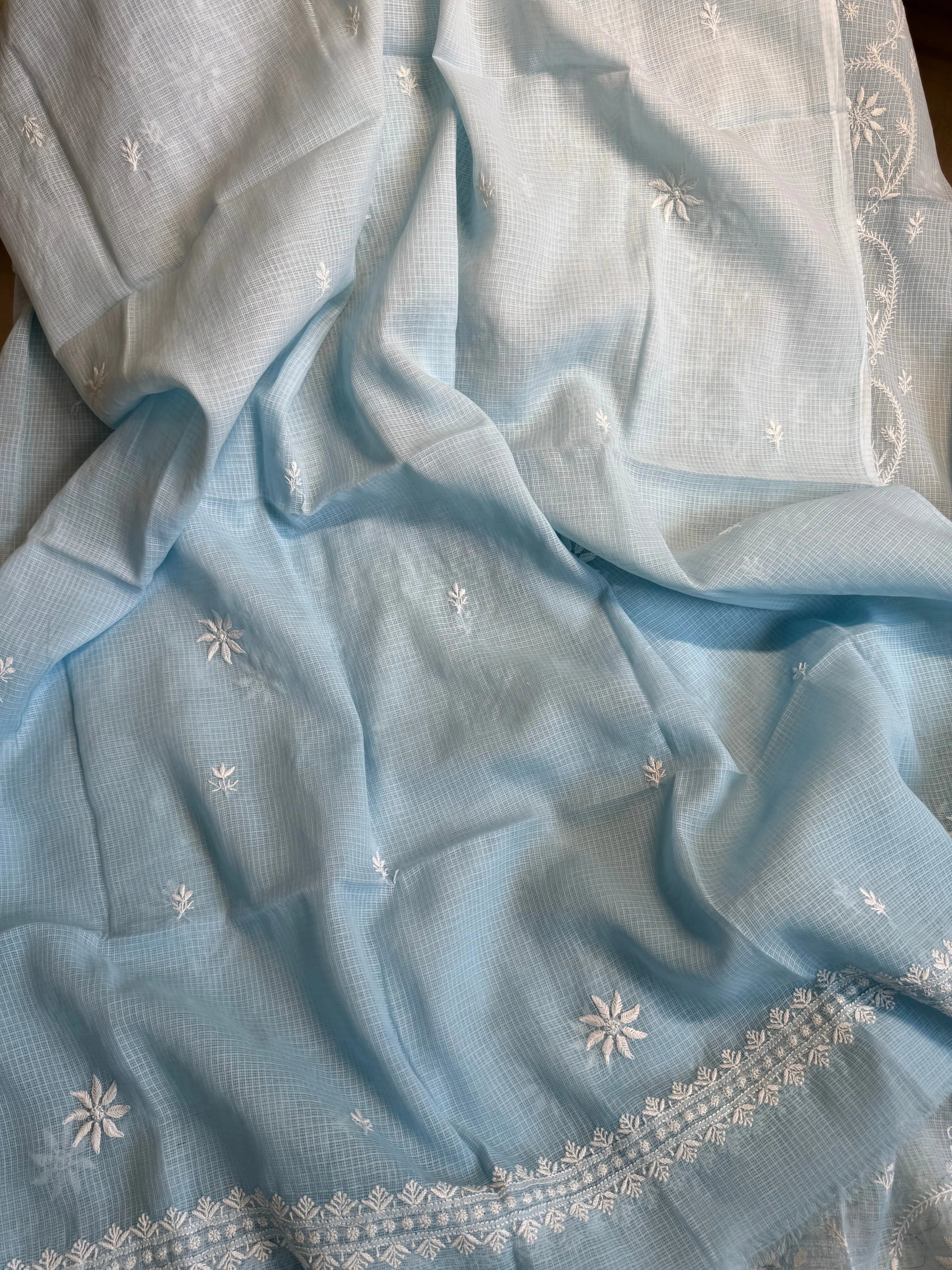 Kota Length with Dupatta - Light Blue ARIAA CHIKANKARI 