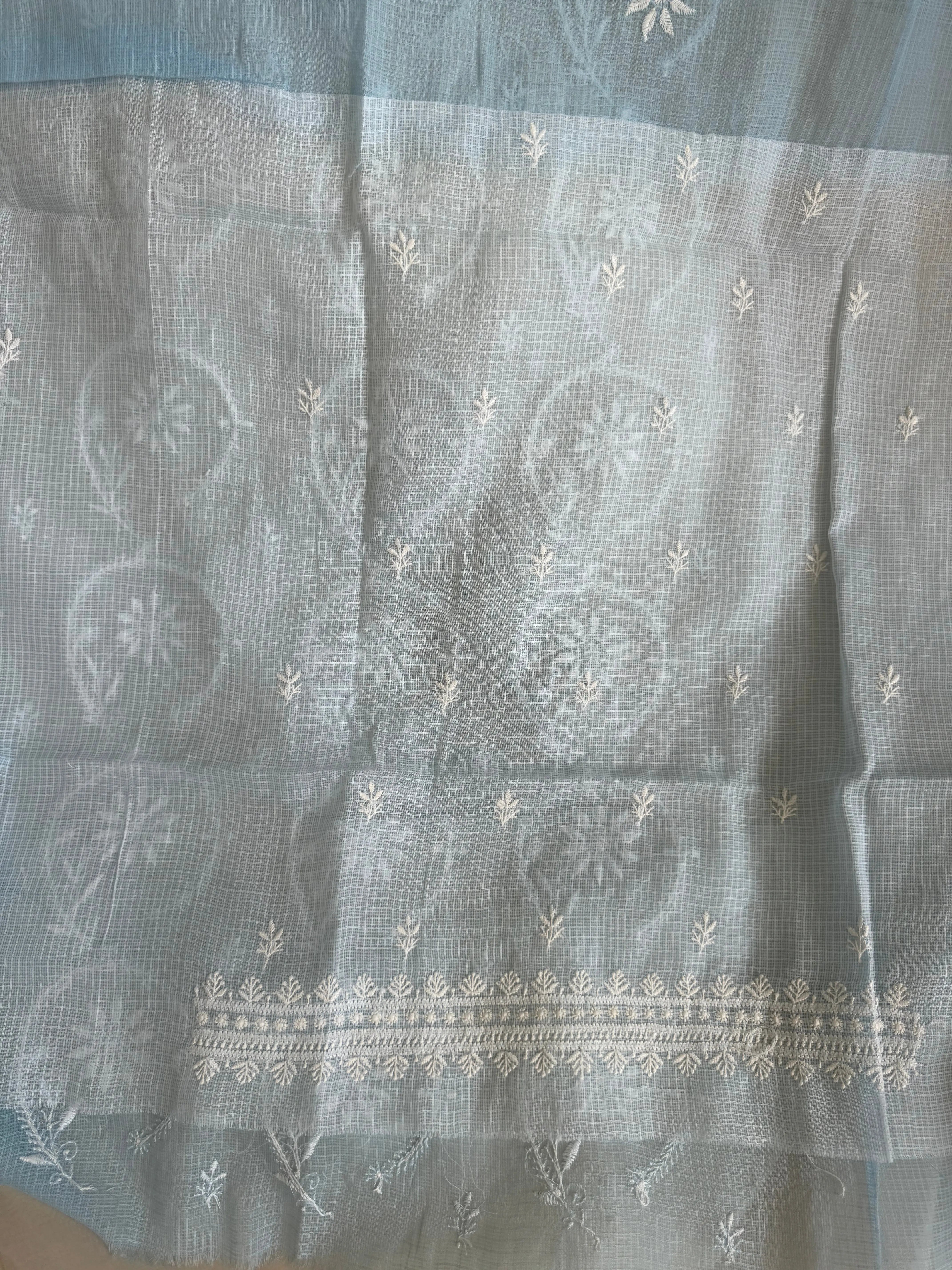 Kota Length with Dupatta - Light Blue ARIAA CHIKANKARI 