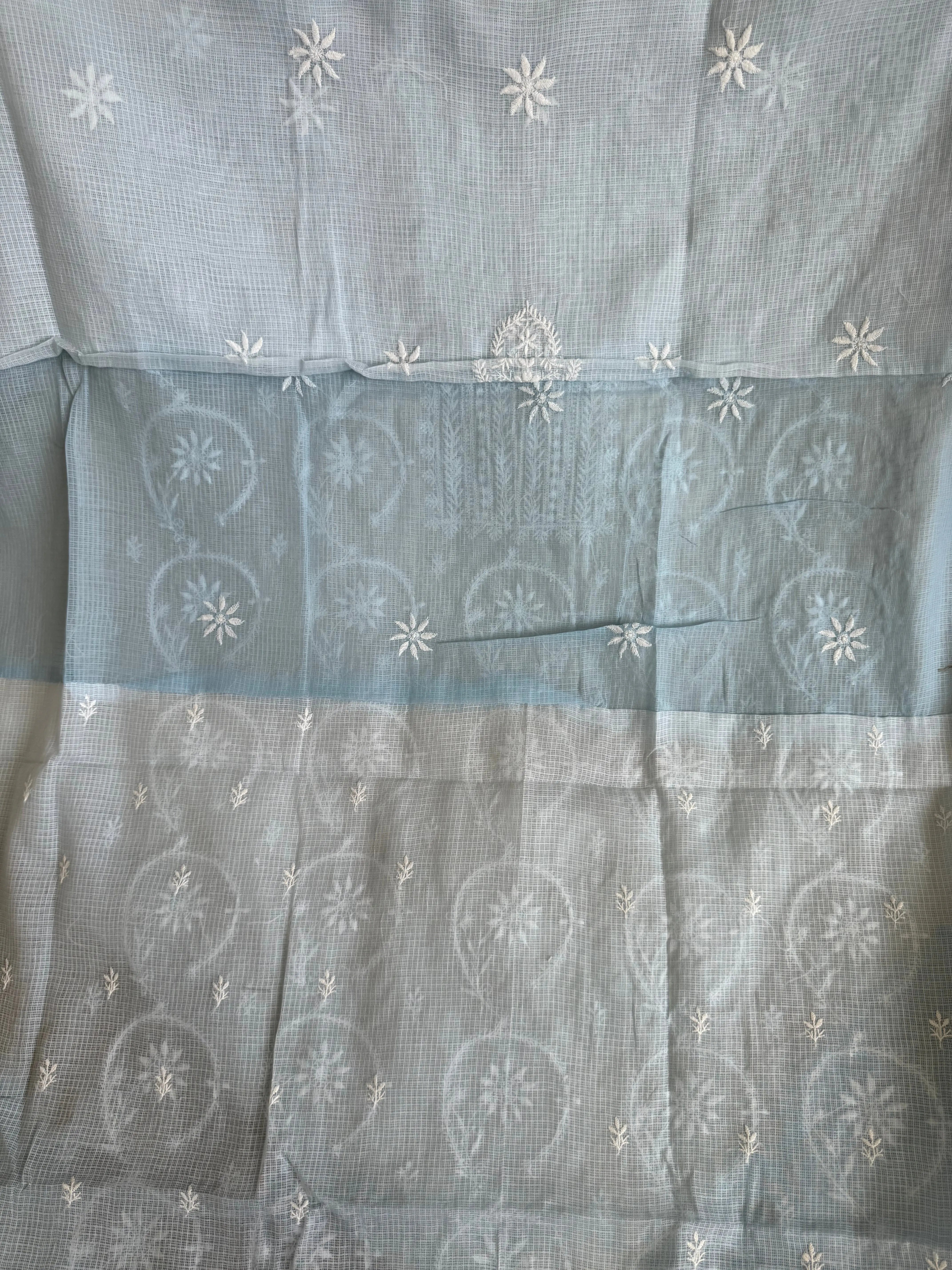 Kota Length with Dupatta - Light Blue ARIAA CHIKANKARI 