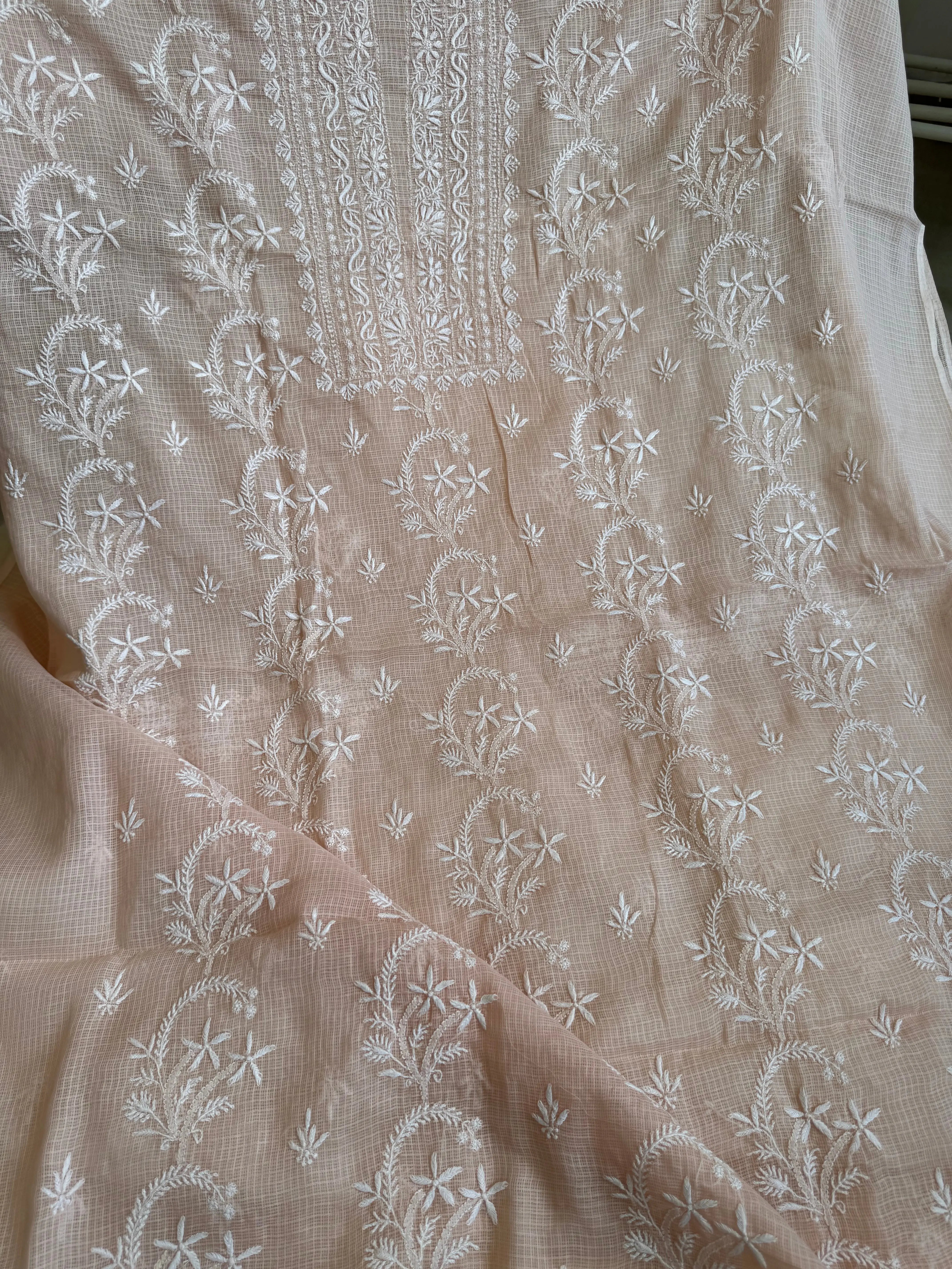 Kota Length with Dupatta - Beige ARIAA CHIKANKARI 