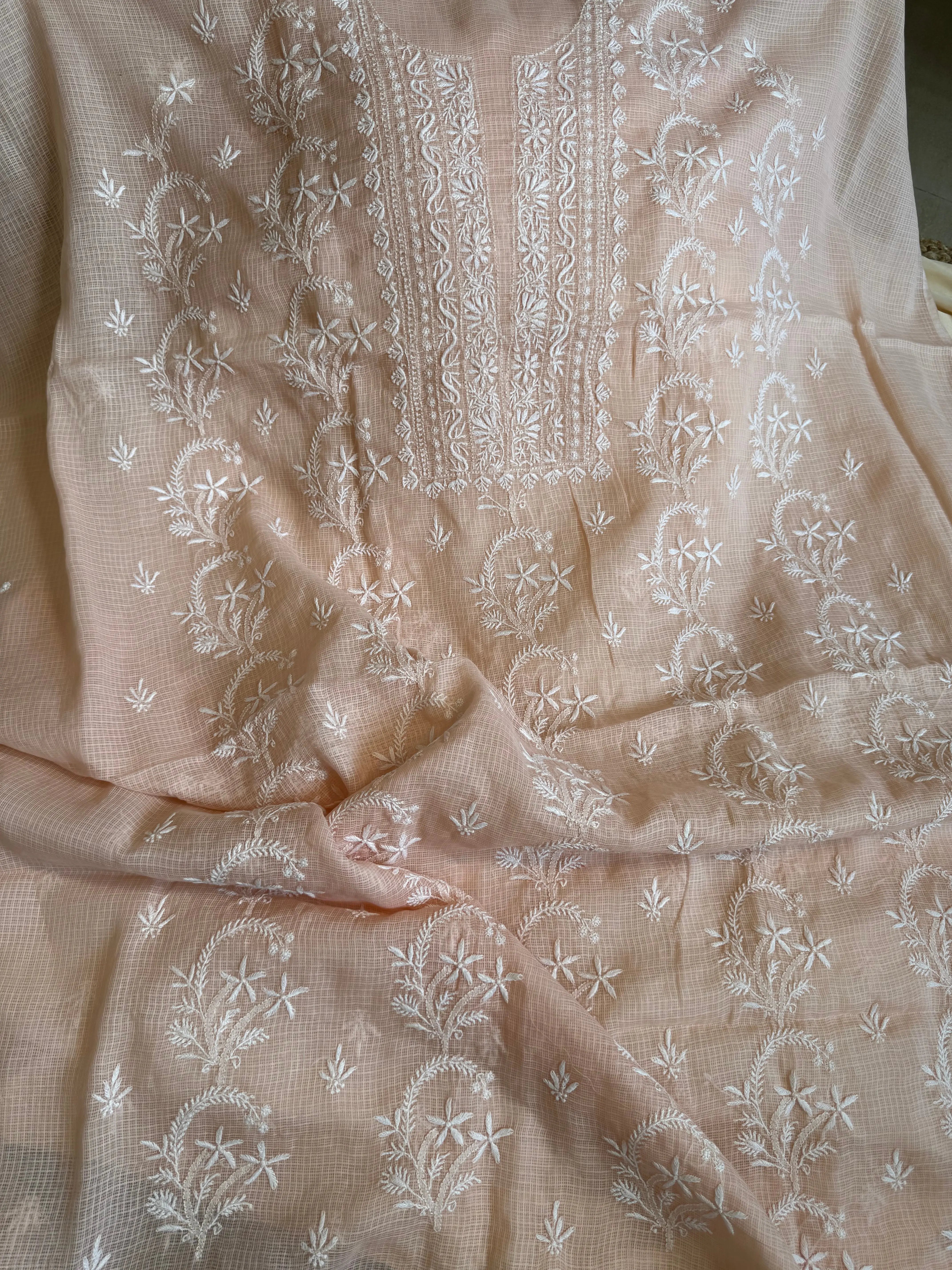 Kota Length with Dupatta - Beige ARIAA CHIKANKARI 